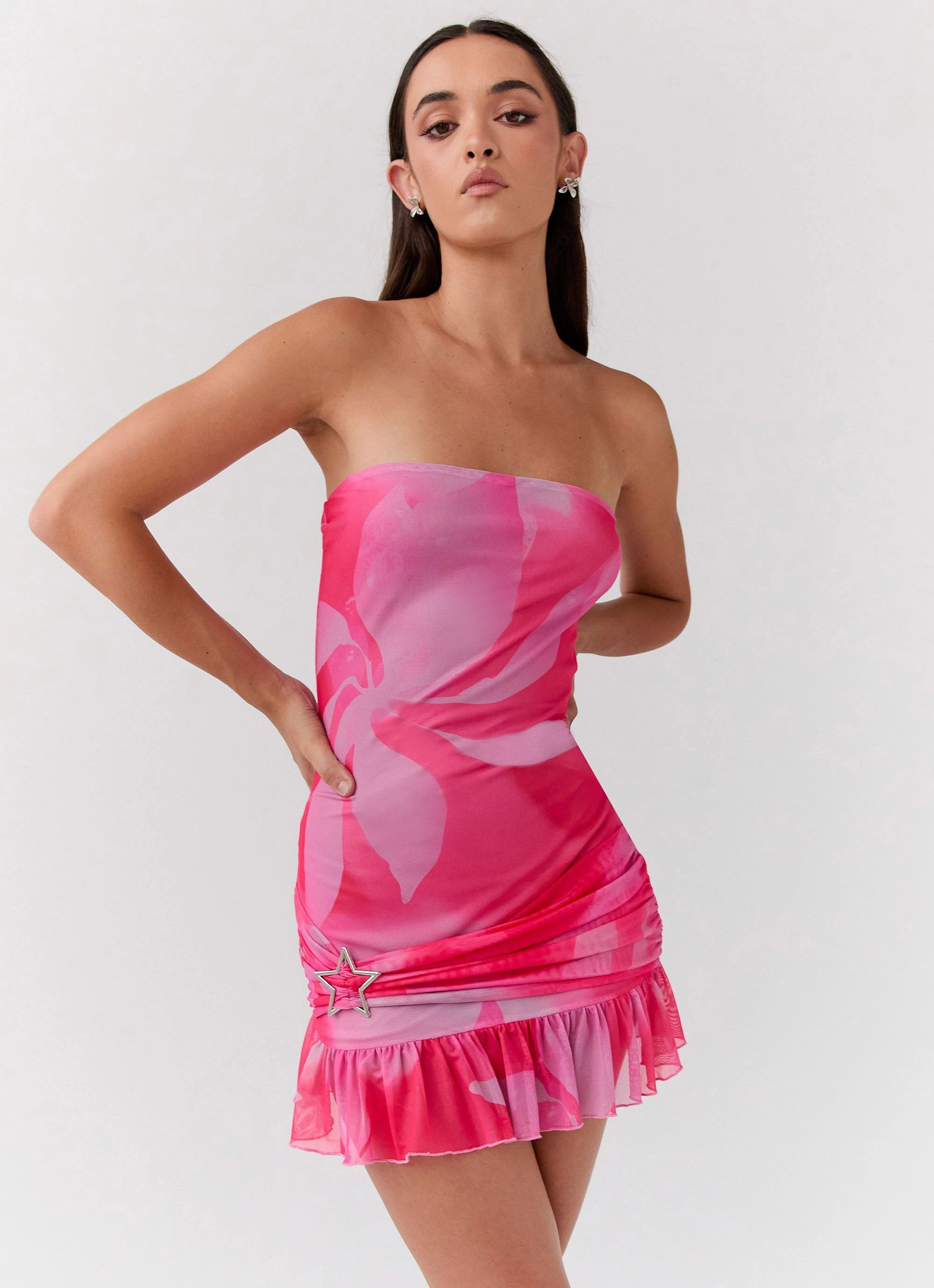 Besa Mesh Mini Dress - Neon Blush Urban Edge Easy Mood