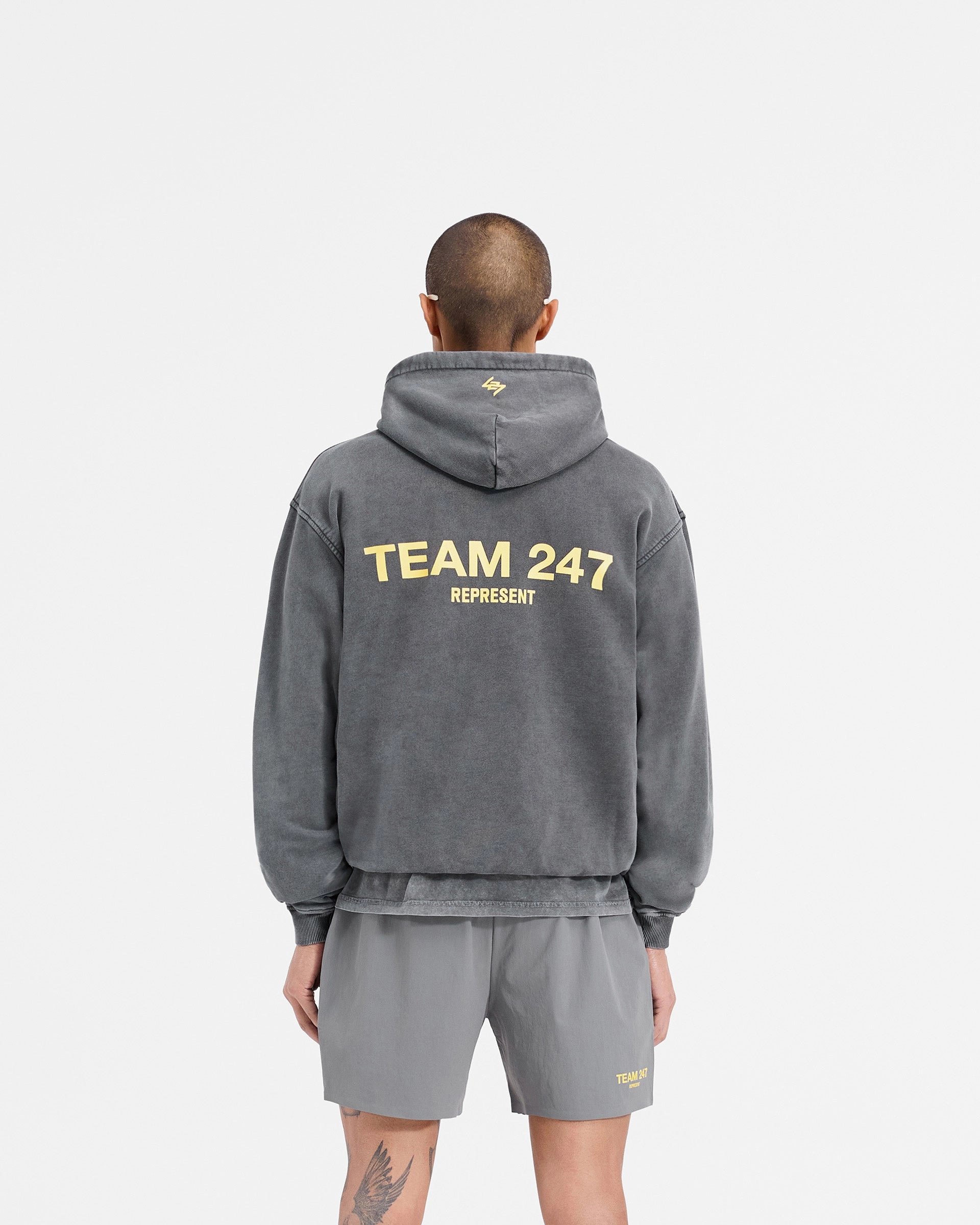 Team 247 Oversized Hoodie - Pewter Lemon Elk like Low Profile Logo