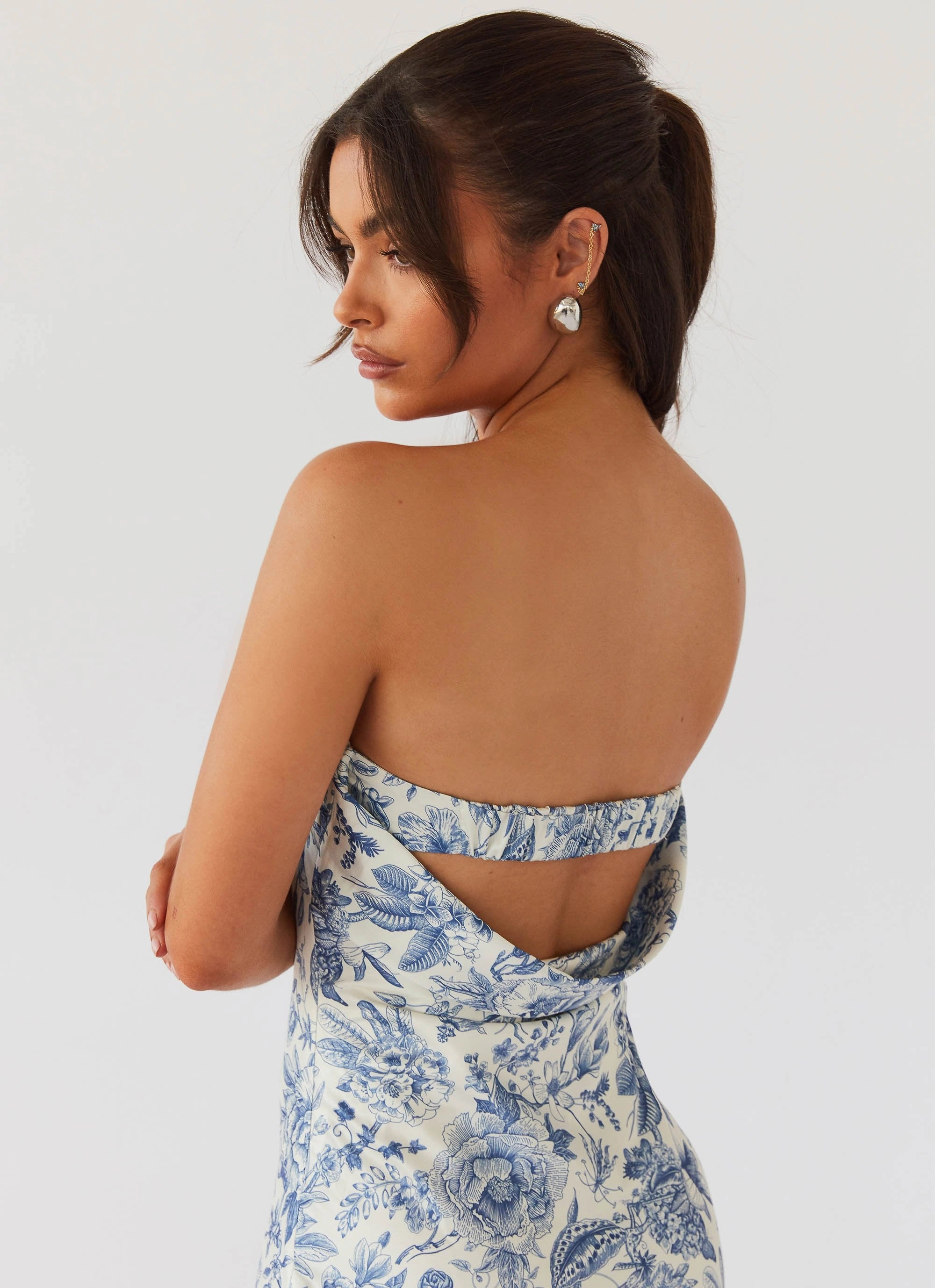 Unique Cut Summer Lover Maxi Dress - Blue Paisley