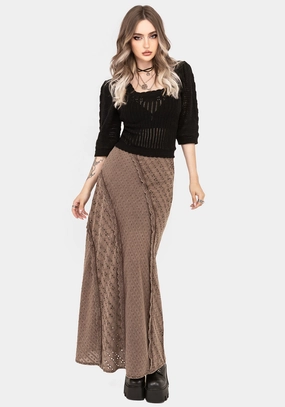 Back Slit Summerisle Cotton Broderie Detail Midaxi Skirt