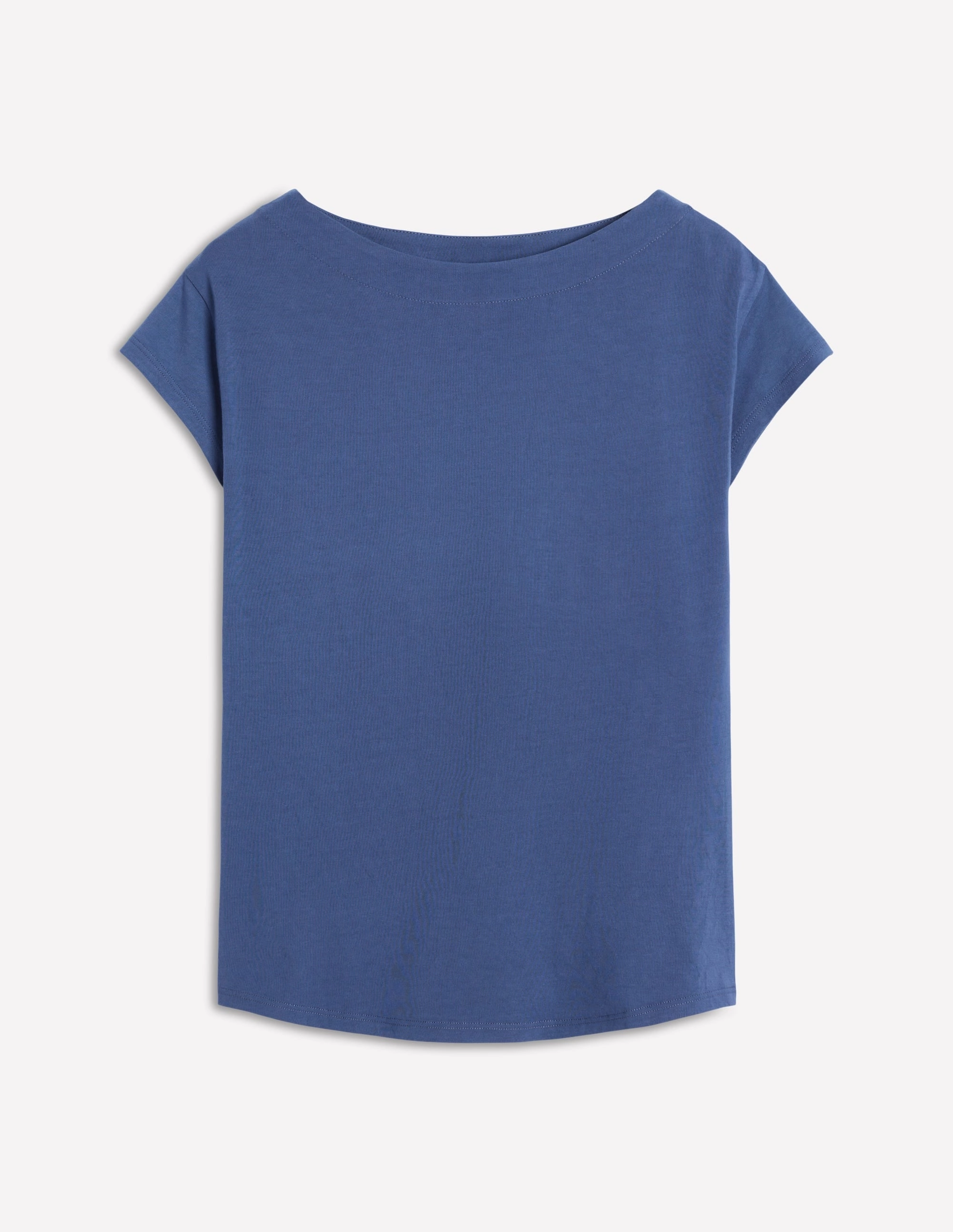 Supersoft Boat Neck T-Shirt-Denim Blue Hypoallergenic Lining
