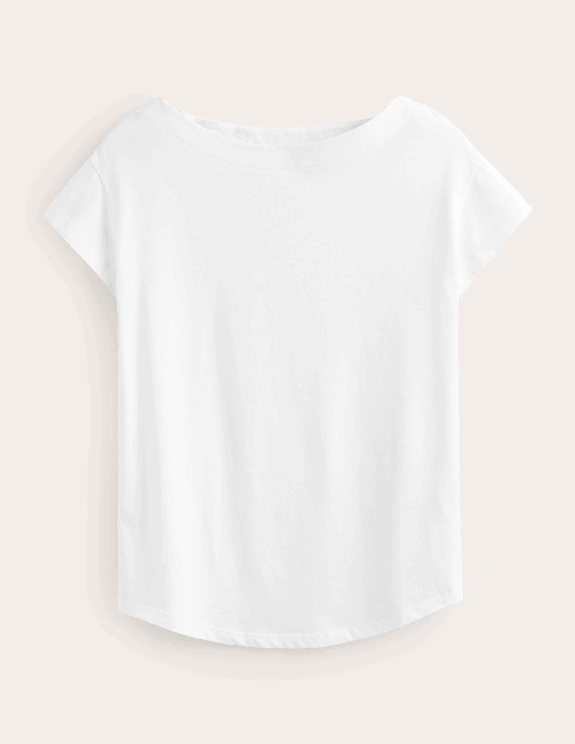 Supersoft Boat Neck T-Shirt-White Cozy Cardigan