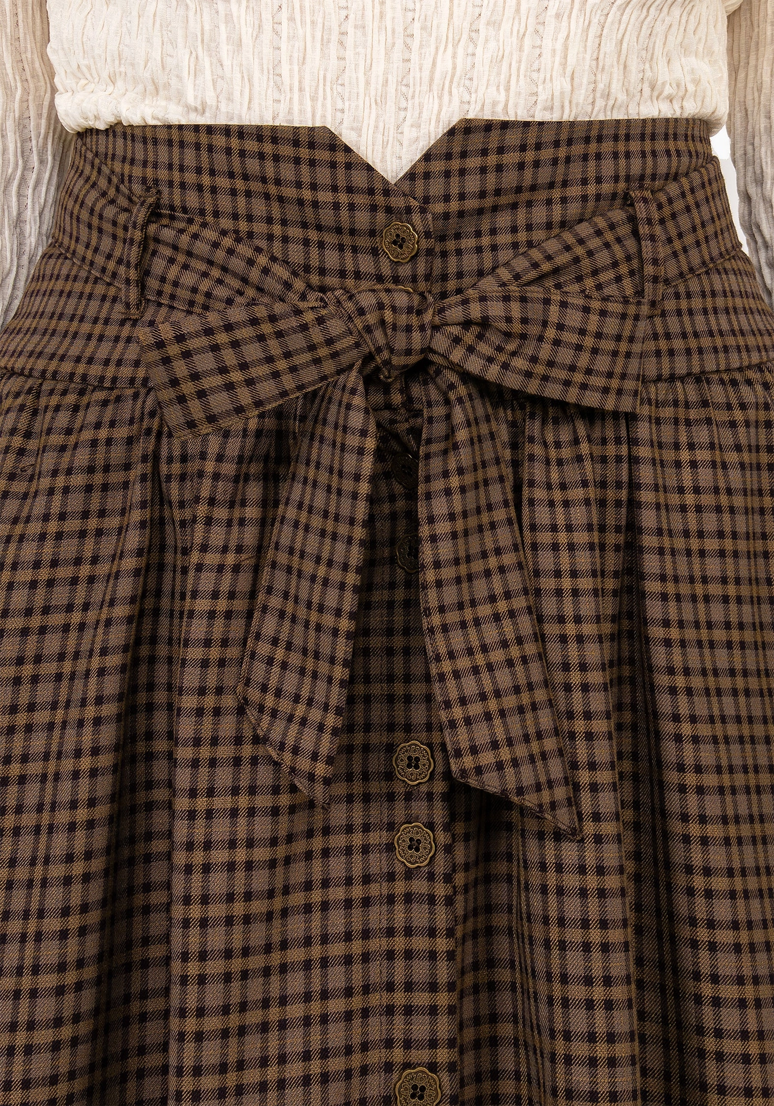 Tiered Layers Sweetspire Check Tie Waist Midaxi Skirt