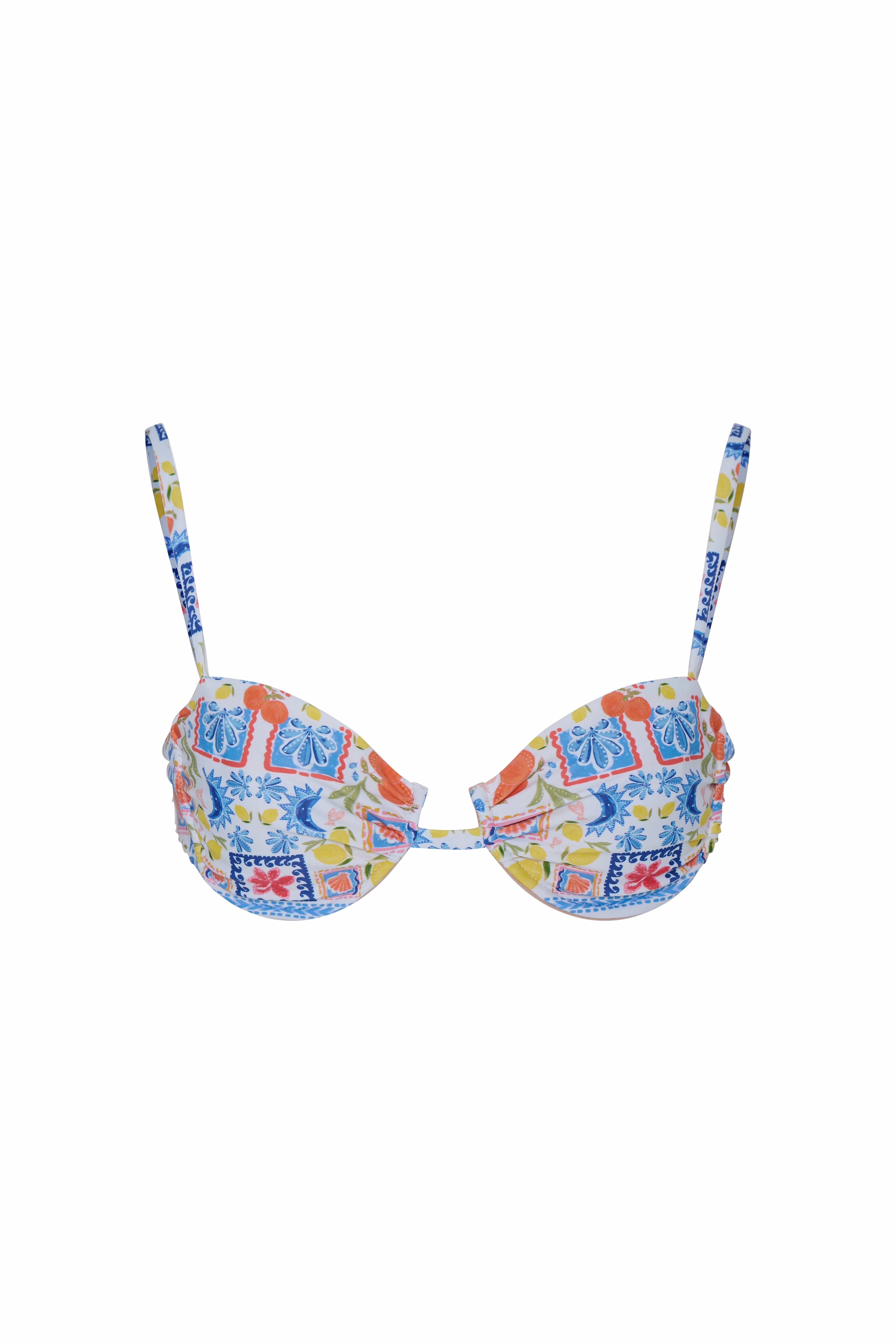 Ergonomic Cut Reflective Trims Aruba Top - Sicilian Print