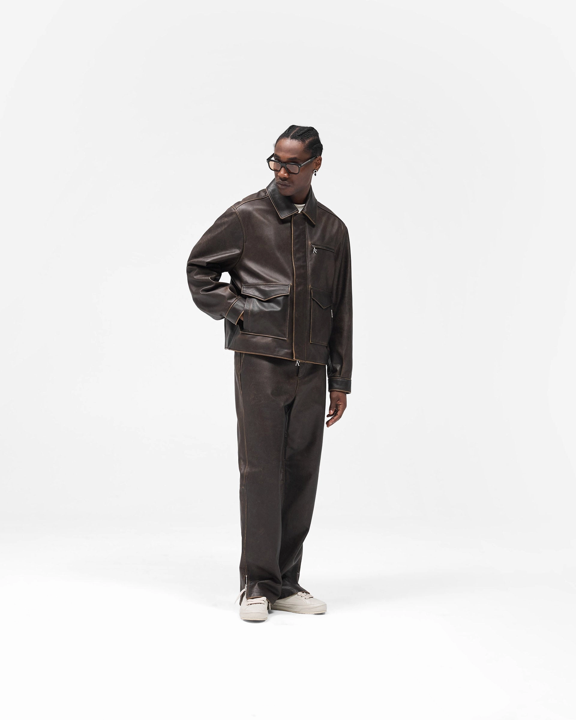 Comfort Flex Fit Sunfade Leather Jacket - Nero