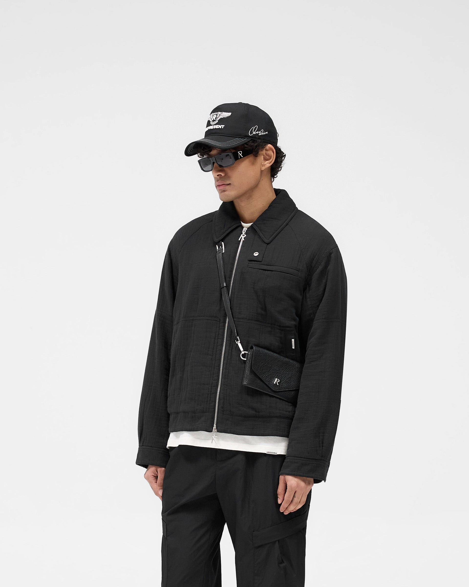 Crinkle Trucker Jacket - Black ReversibleStyle Non Bulky Insulation