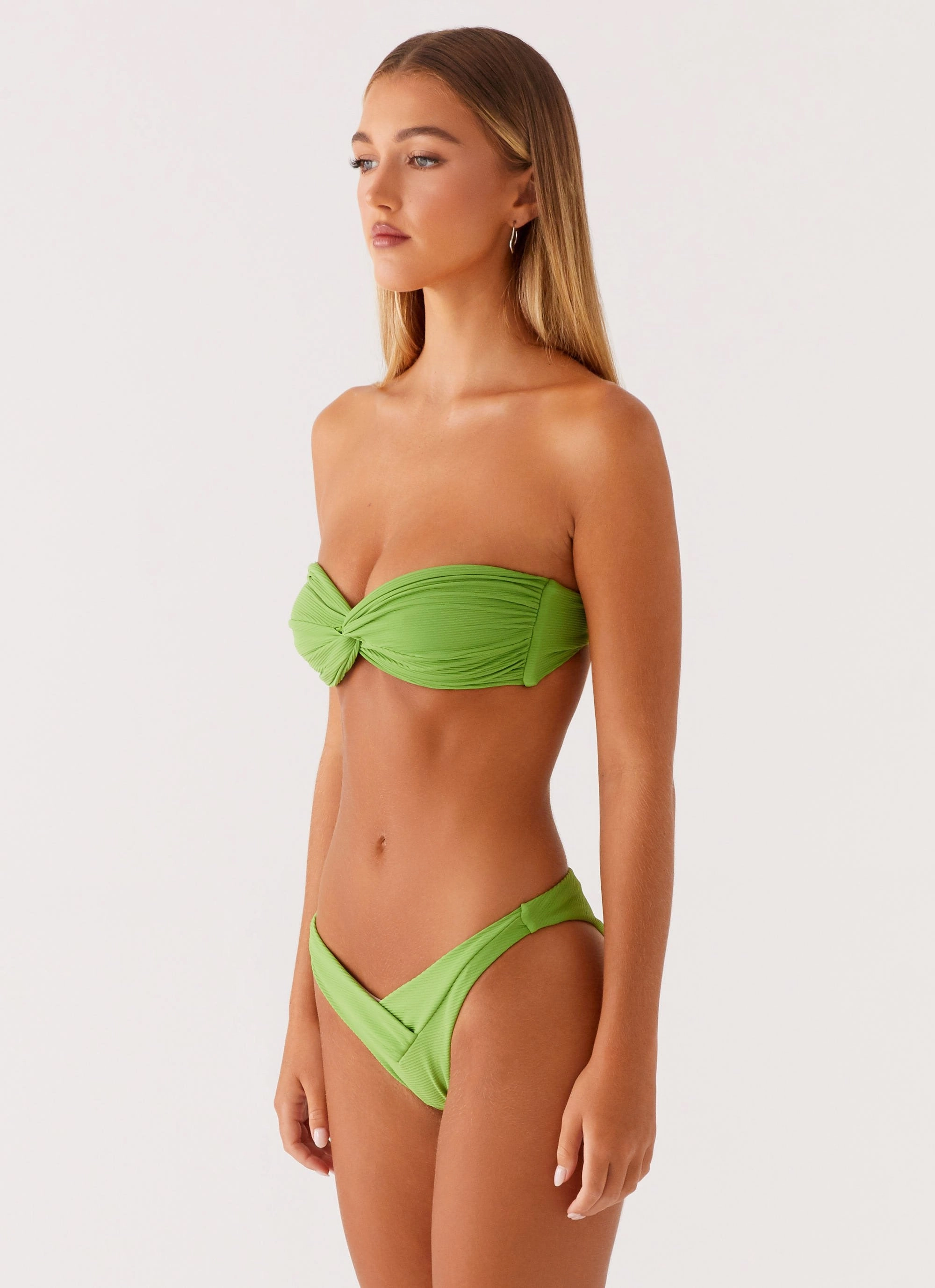 Delta Bandeau Bikini Top - Lime Green Earthy-Tone Lively Colors