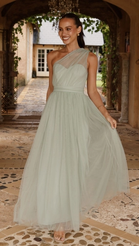 Talissa Tulle Maxi Dress - Sage Soft Fabric