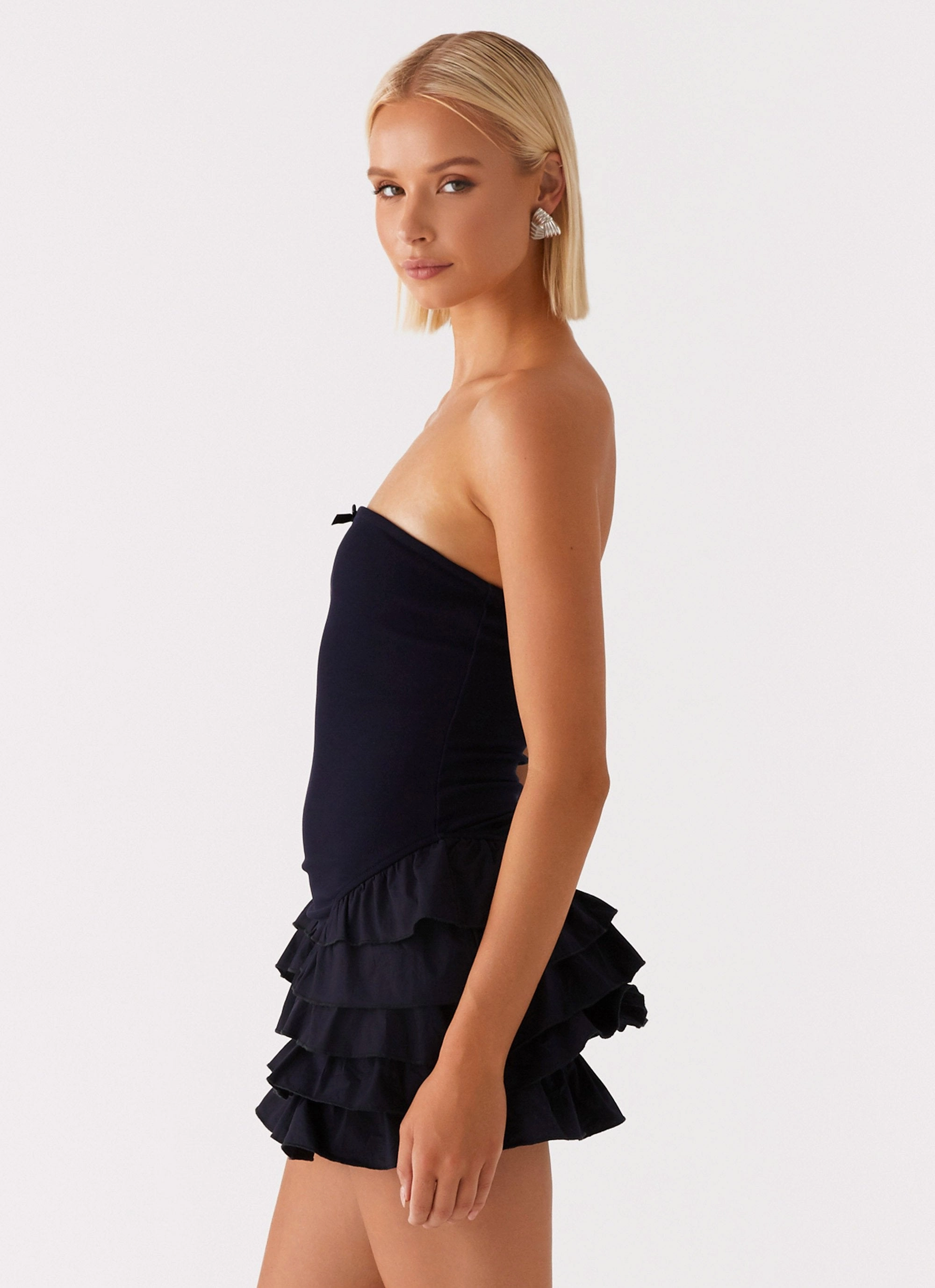 Tamay Mini Dress - Navy Gentle Look Artisanal-Detail