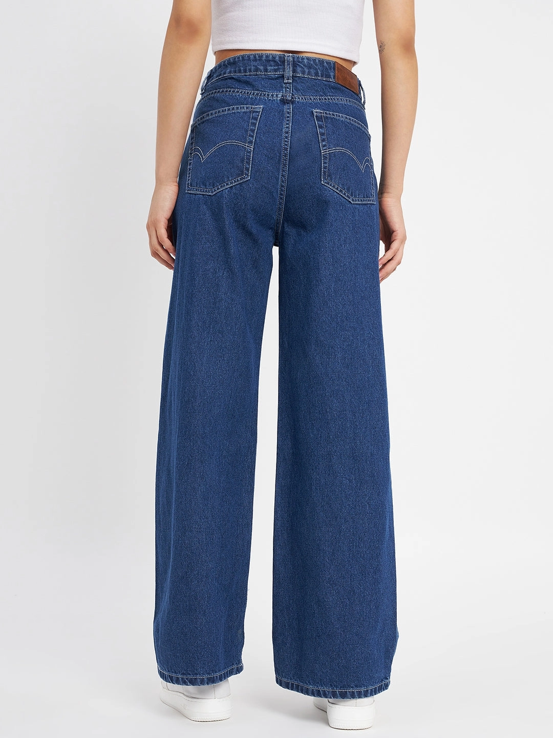 Stretch Fit Denim Beach Day Brunch Outfit Elegant Madame Blue Denim