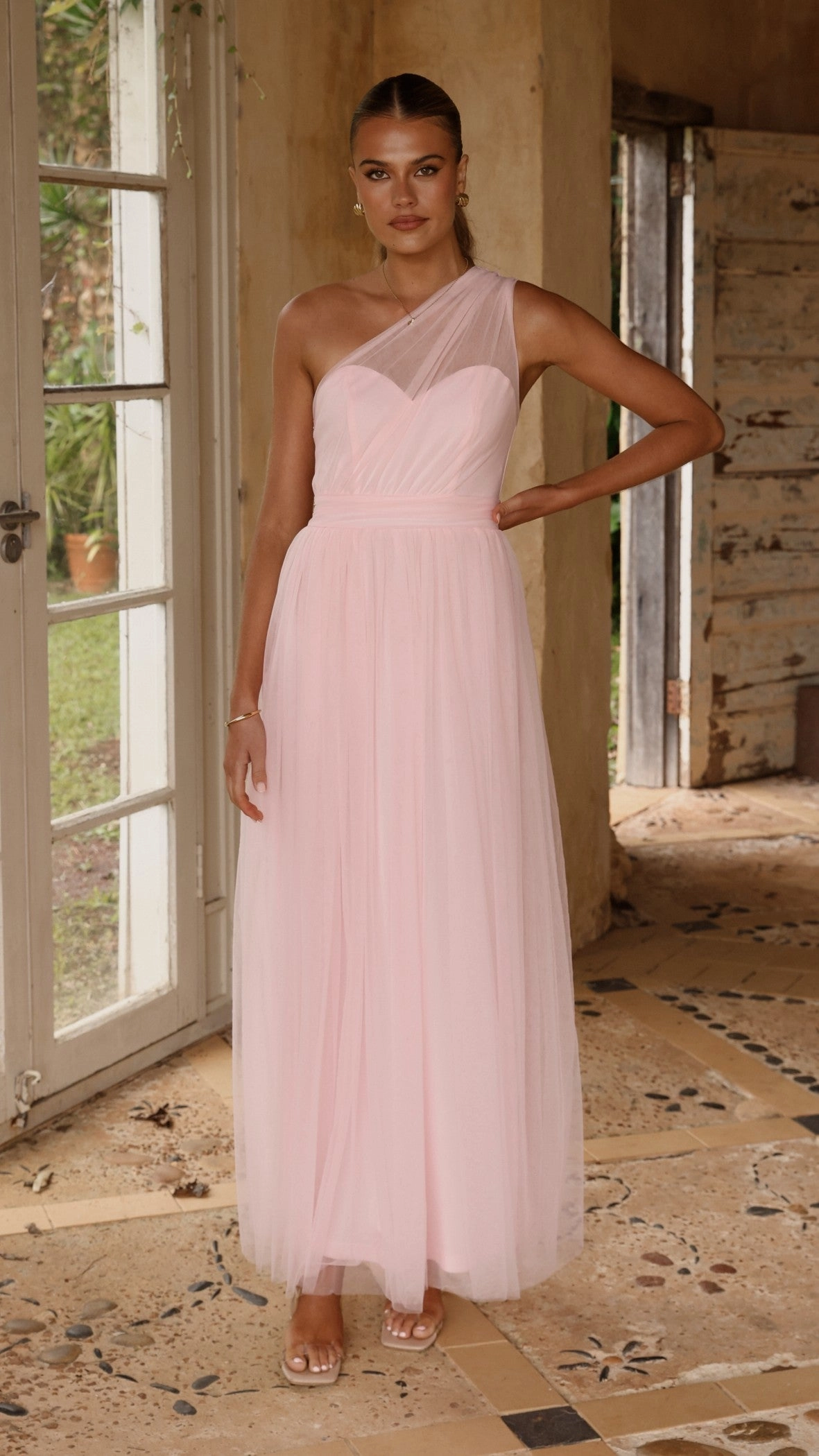 Talissa Tulle Maxi Dress - Pink Urban Cool