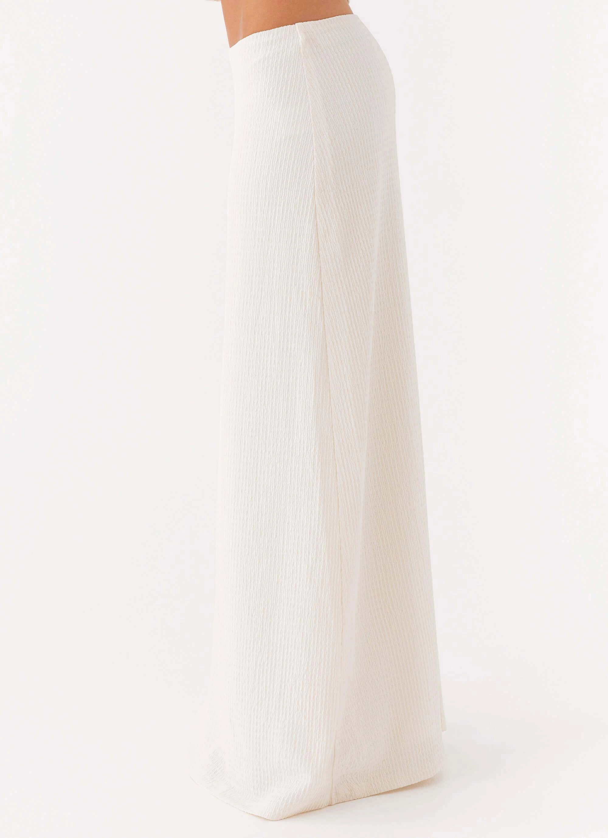 Tatum Low Rise Maxi Skirt - Ivory Maternity Friendly