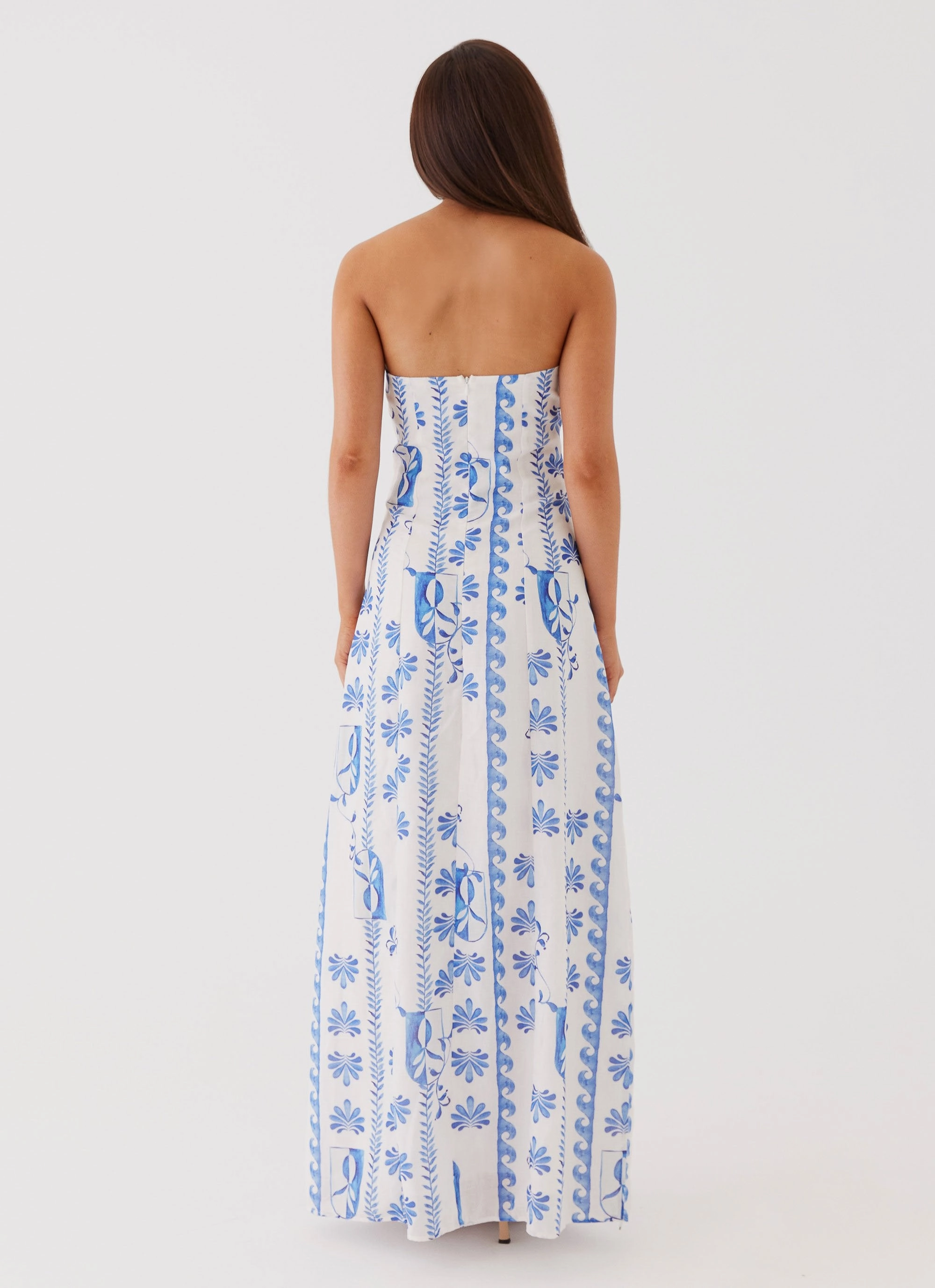 Bright Vibe Soft Stitch Tayla Linen Maxi Dress - Floral Wave