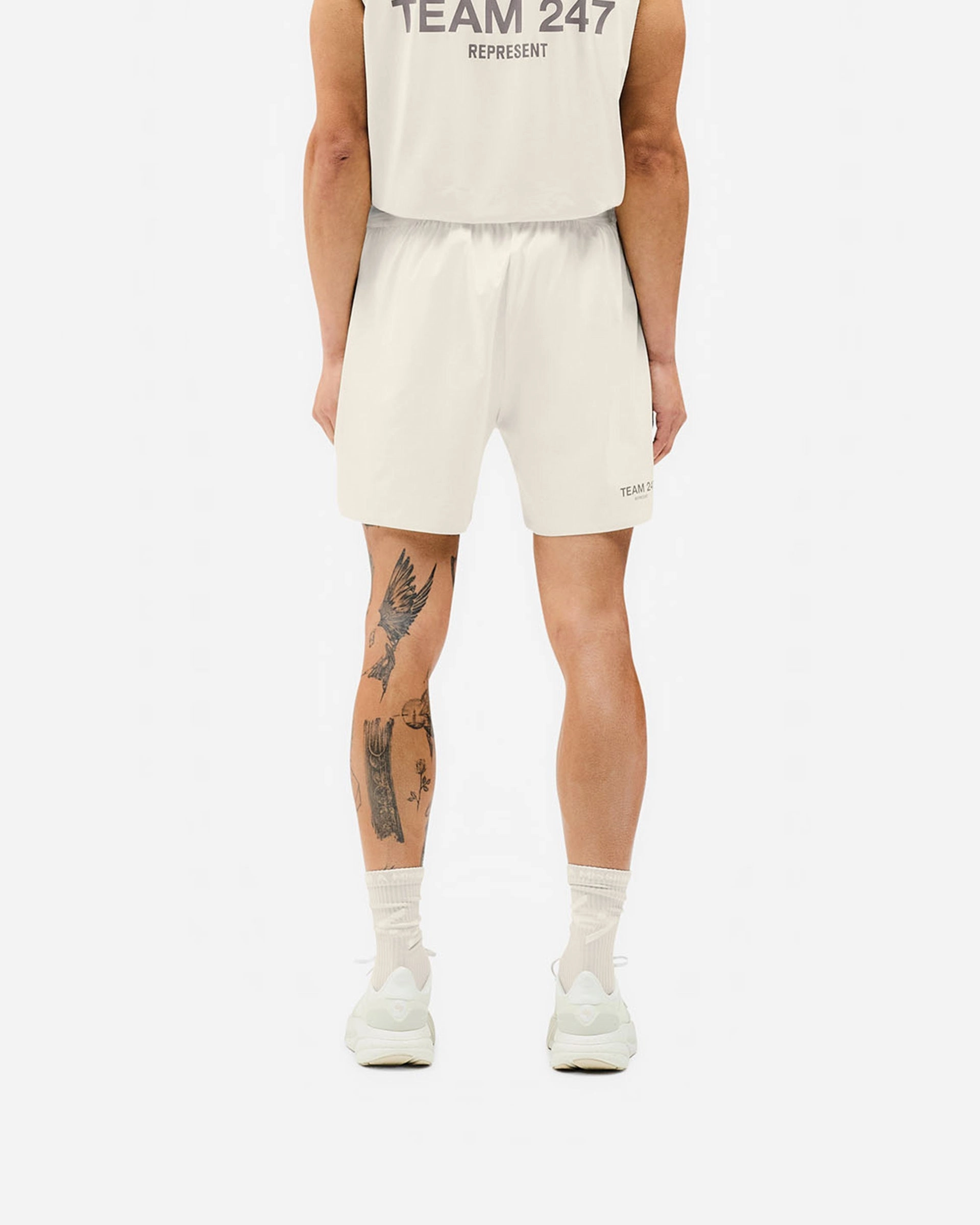 Team 247 Fused Shorts - Cream elastic waistband Stretch Design