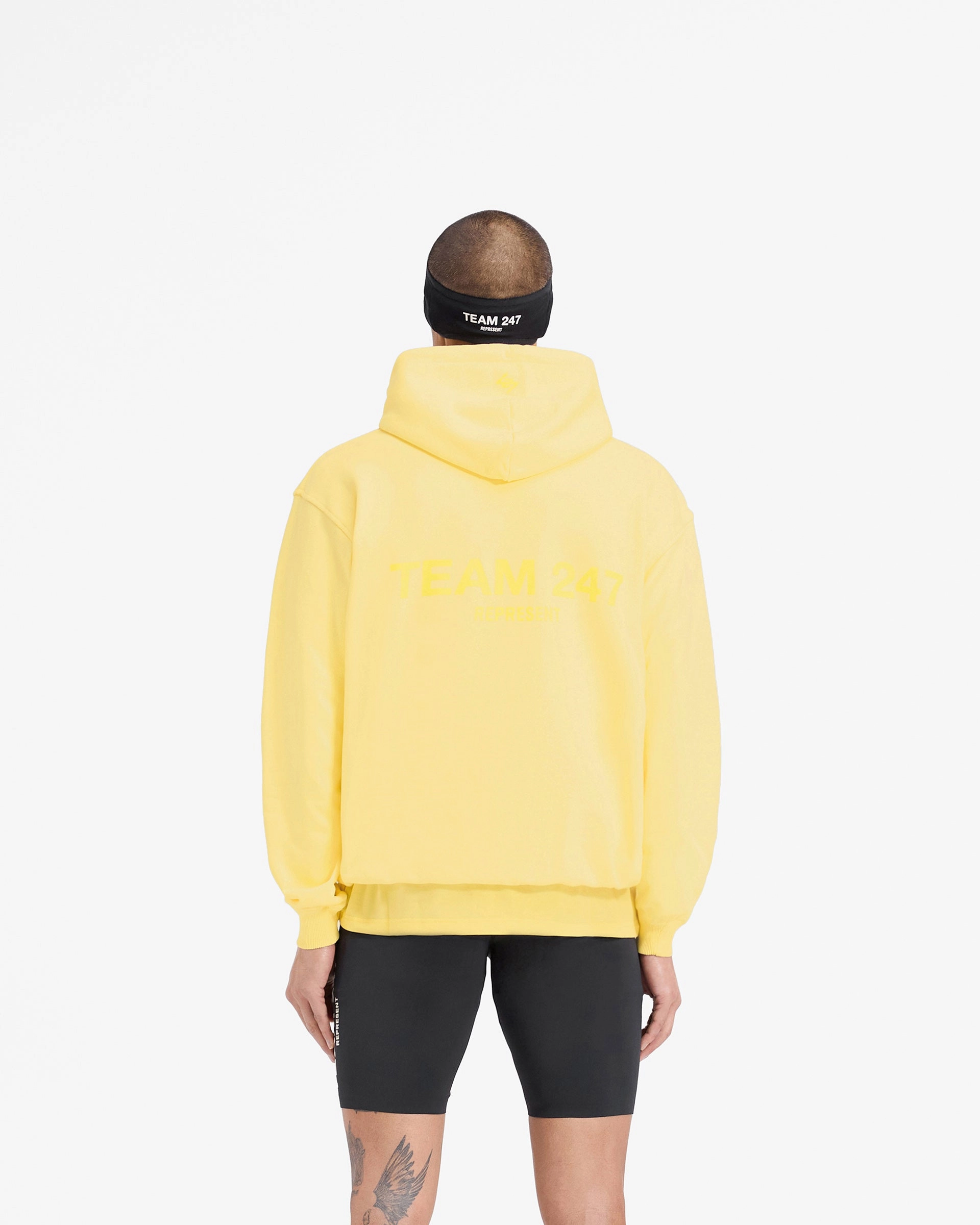 Team 247 Oversized Hoodie - Lemon Pearl details stage outfit