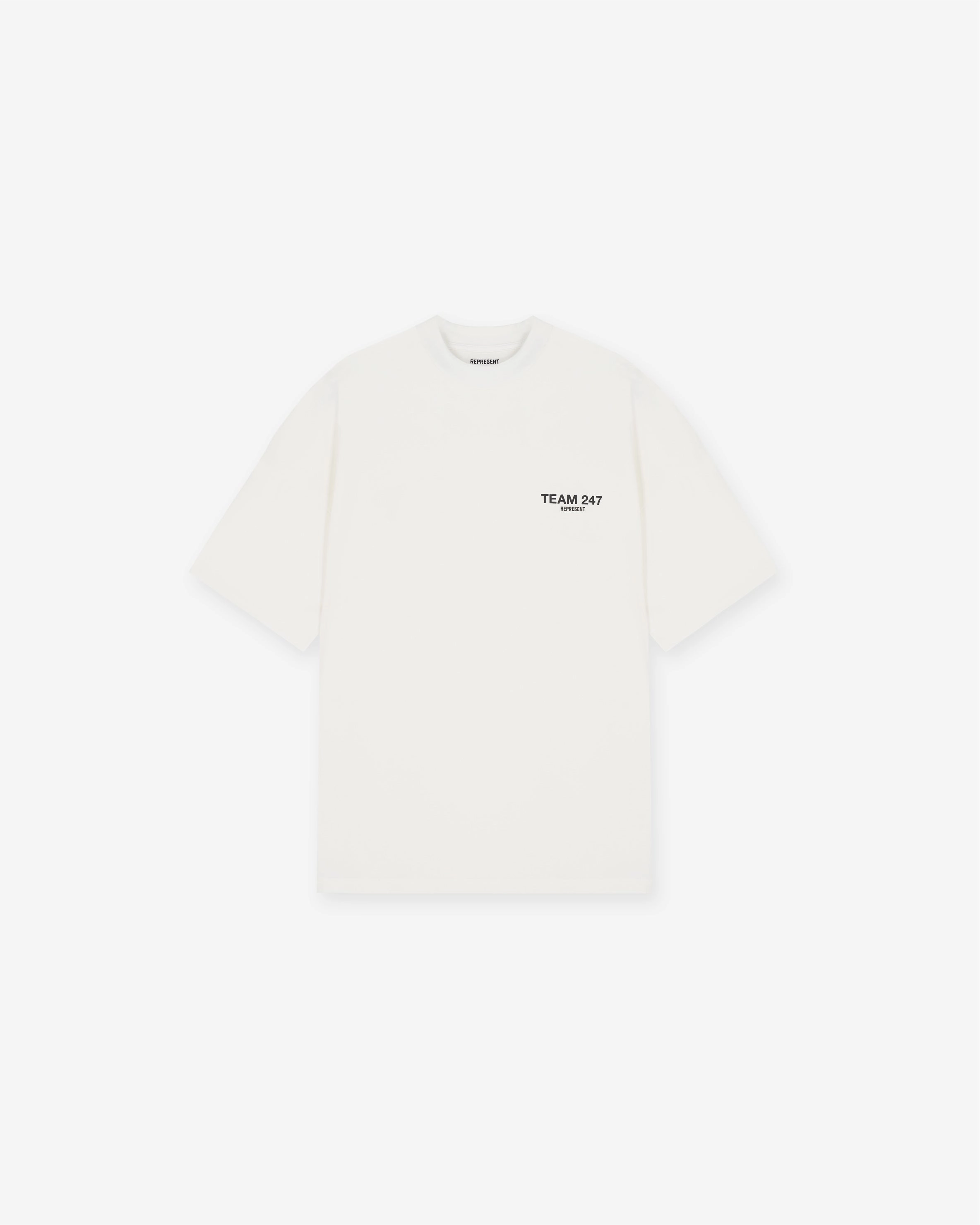 Smooth Flatlock Stitching Team 247 Oversized T-Shirt - Flat White