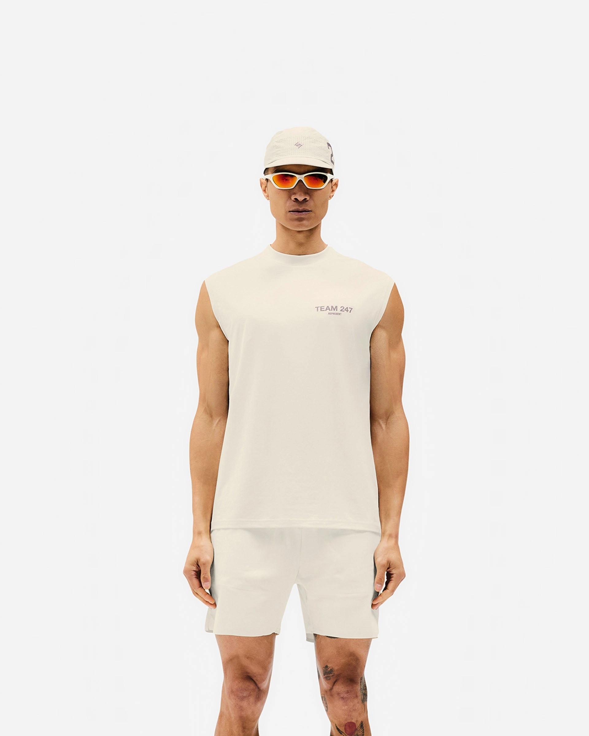 Team 247 Oversized Tank - Cream Recycled Polyester Thread