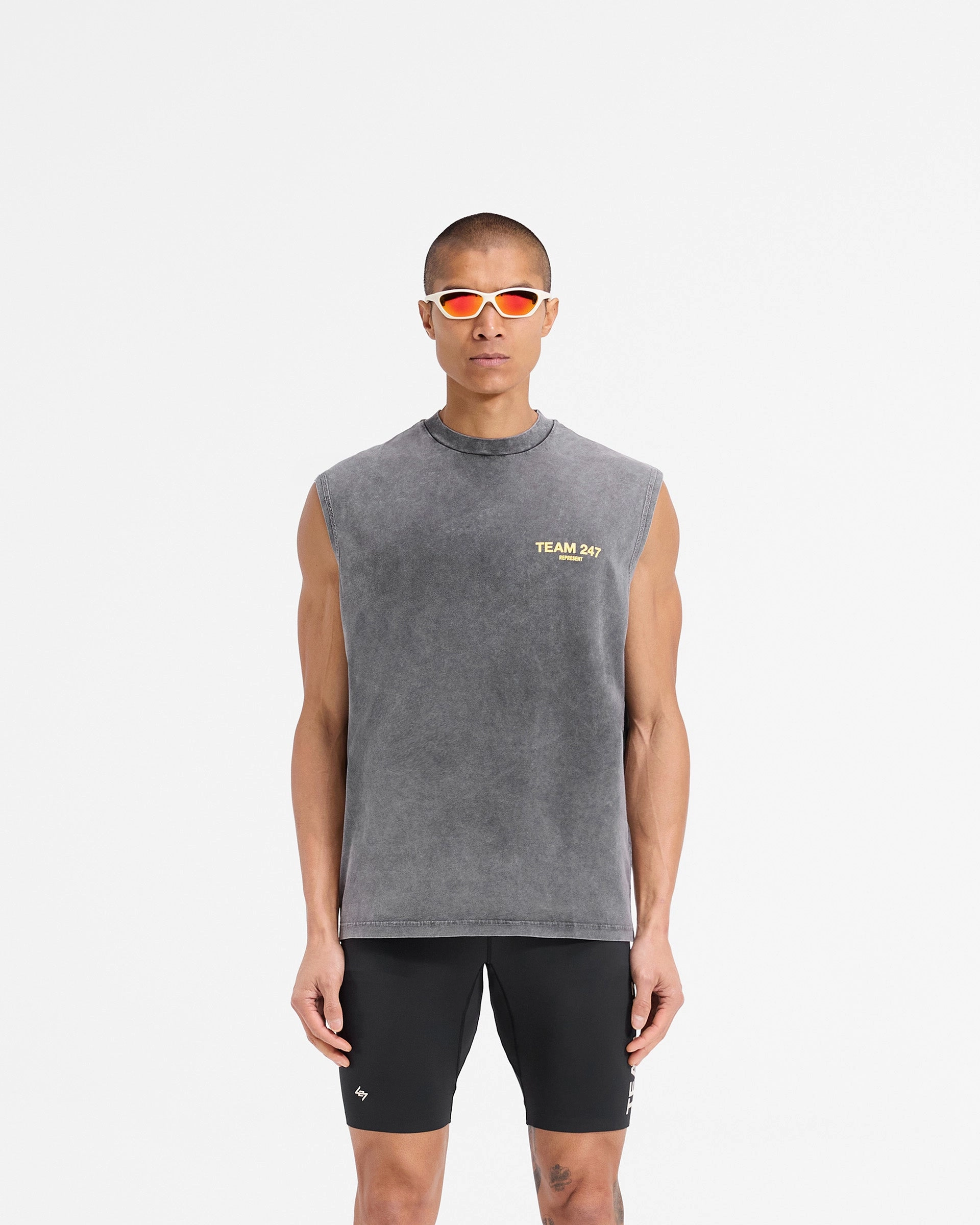 Team 247 Oversized Tank - Pewter Lemon Relaxed fit wear Casual Essentials