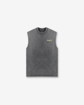 Team 247 Oversized Tank - Pewter Lemon Abstract print Fashion Fit