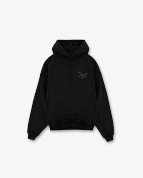 Team 247 X END Oversized Hoodie - Jet Black Street Style Fur like