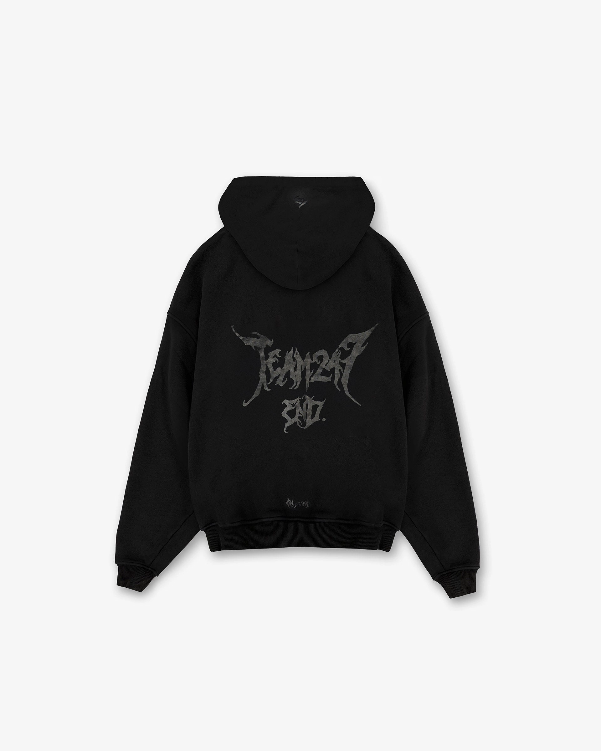 Stretchable Material Team 247 X END Oversized Hoodie - Jet Black