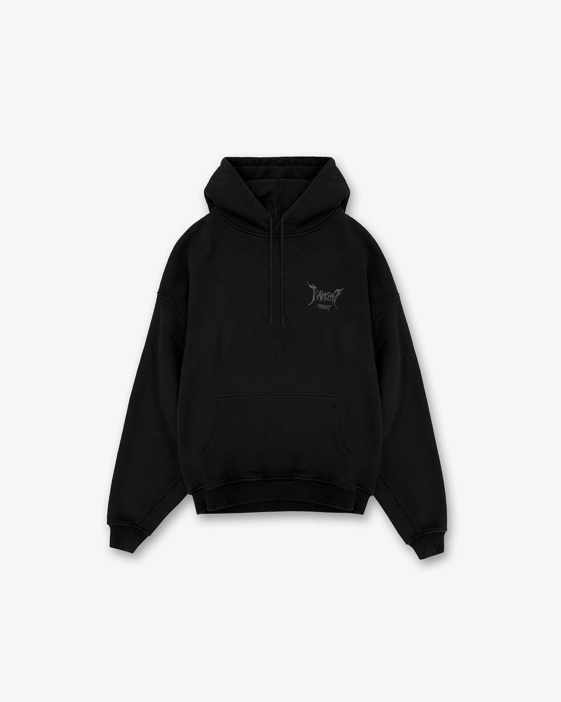 Team 247 X END Oversized Hoodie - Jet Black Street Style Fur like