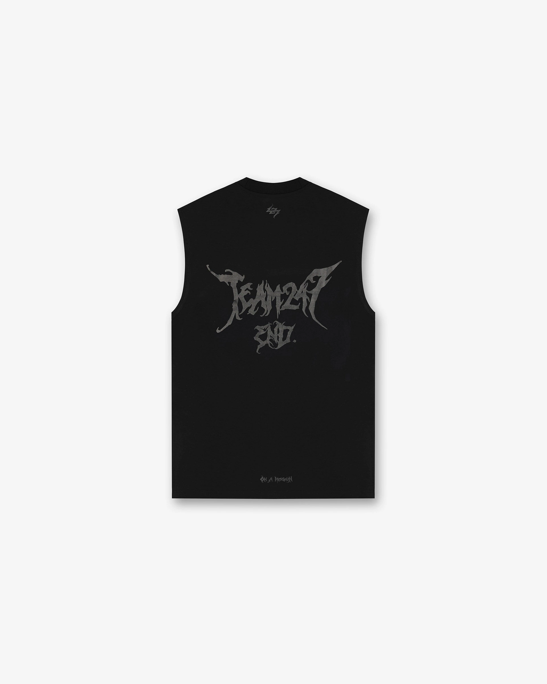 Team 247 X END Oversized Tank - Jet Black color blocking Trendy Wearable