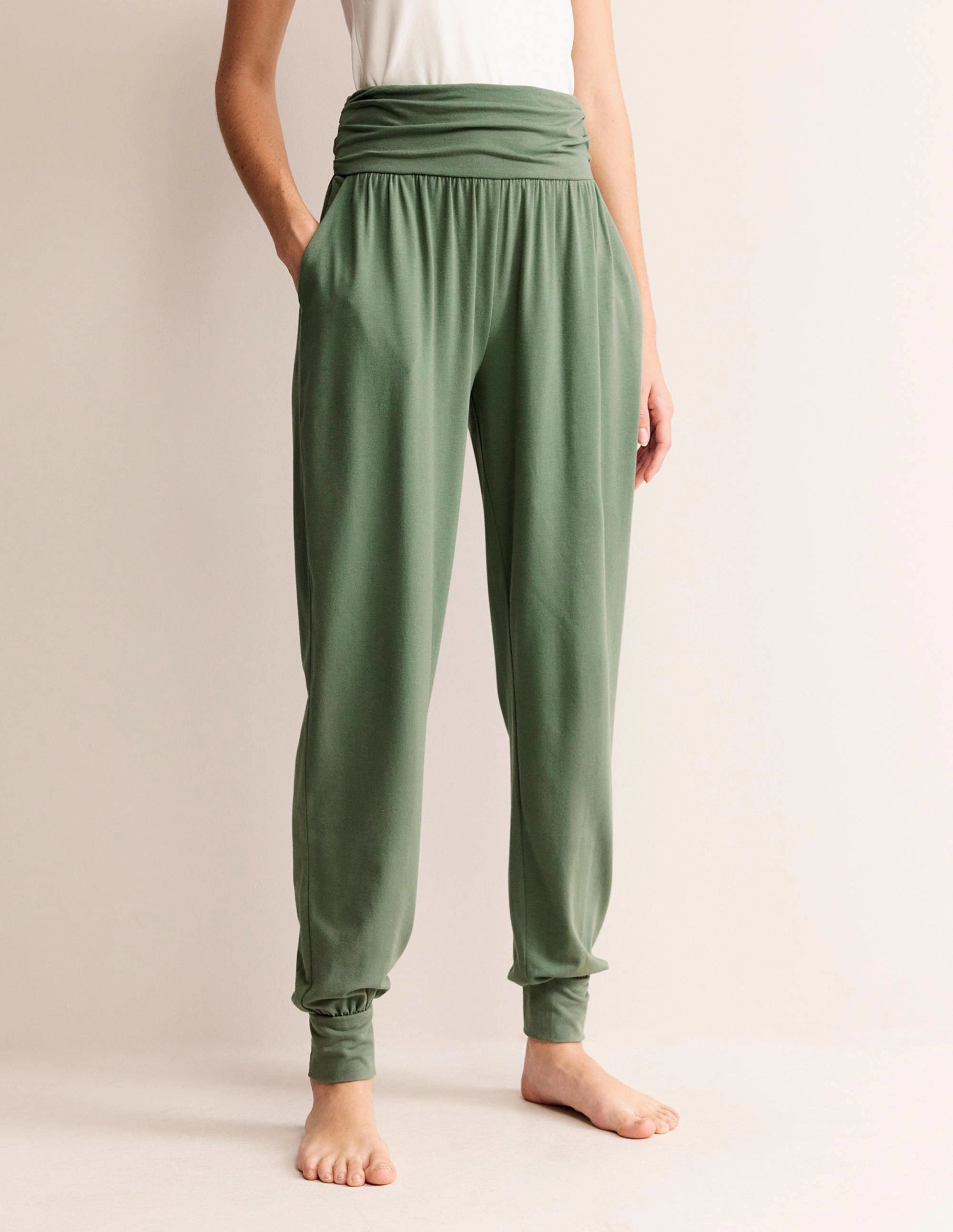 Flat Lock Stitching Hareem Jersey Joggers-Alder