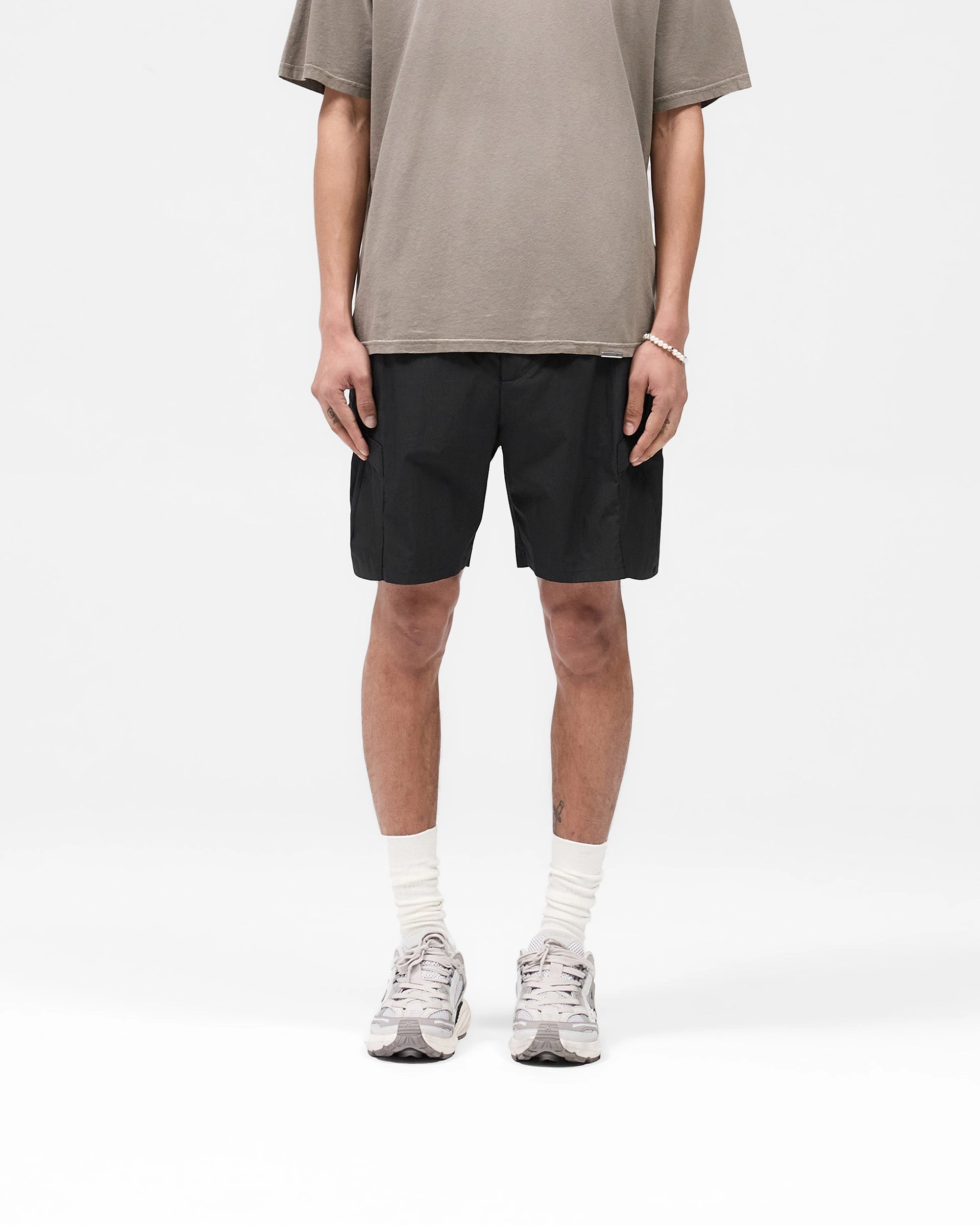 Tech Cargo Short - Jet Black high waisted