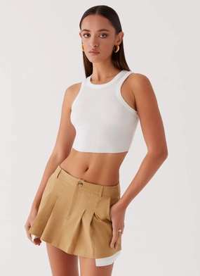 Tegan Cargo Mini Skirt - Tan Mood Dressing Sustainable Fabric