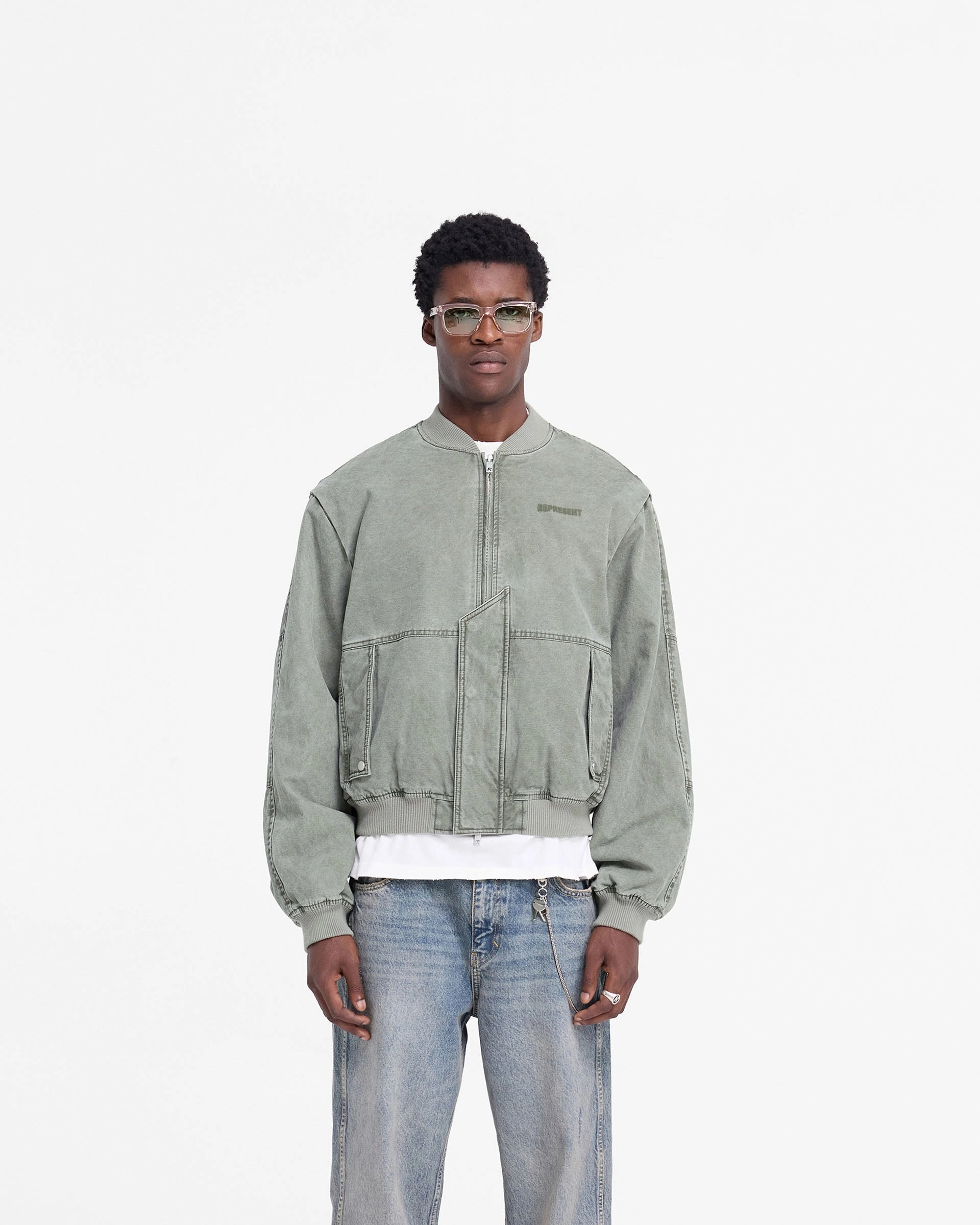 Inset Sleeve Bomber - Khaki Comfy Street Piece