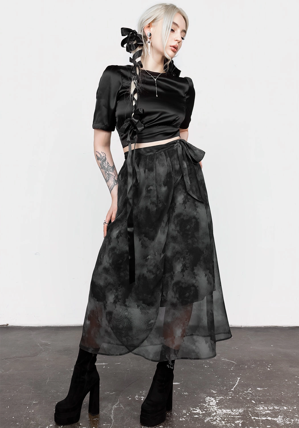 Tempest Tie Waist Midaxi Skirt Street Vibe