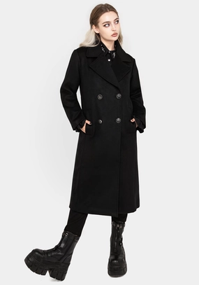 Eco Friendly Fabric Quilted Insulation Theia Double Breasted Longline Wool Blend Coat