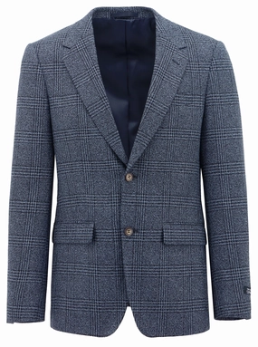 Melrose Blue Checked Sports Jacket Heat Retention Lining Checkered Style