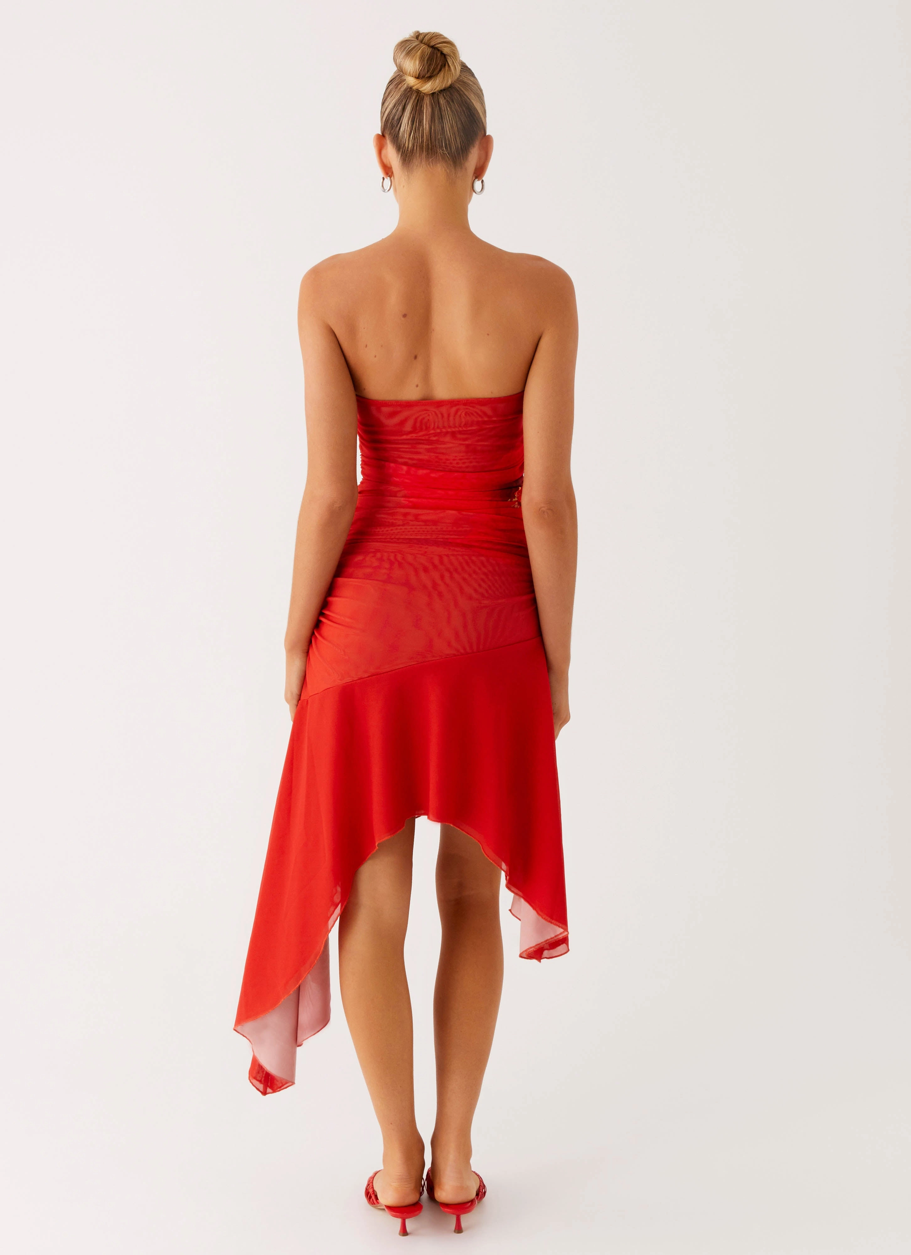 Calm Silhouette Think About It Midi Dress - Fire Red