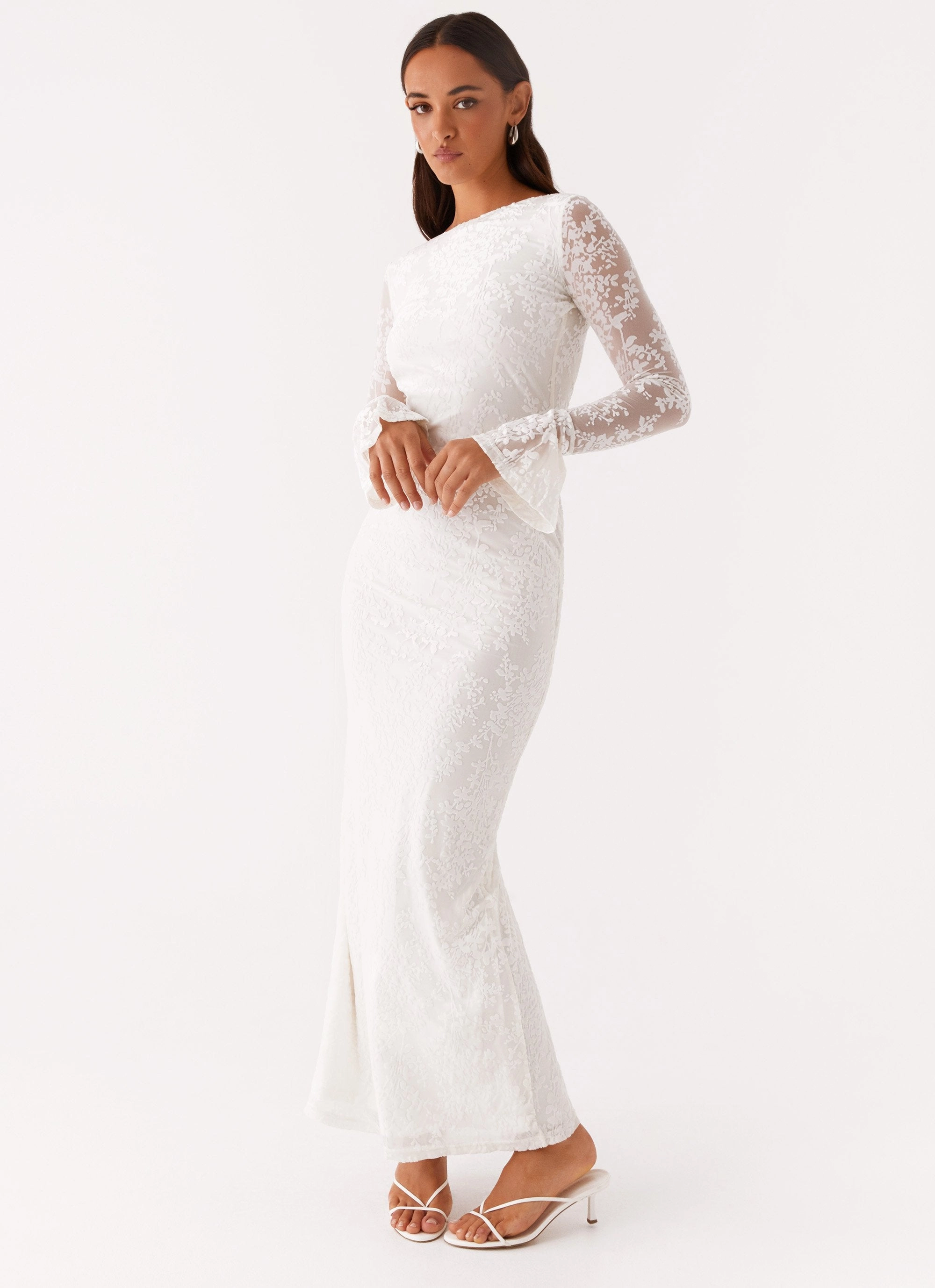 Thriving Maxi Dress - White Fitted Shape