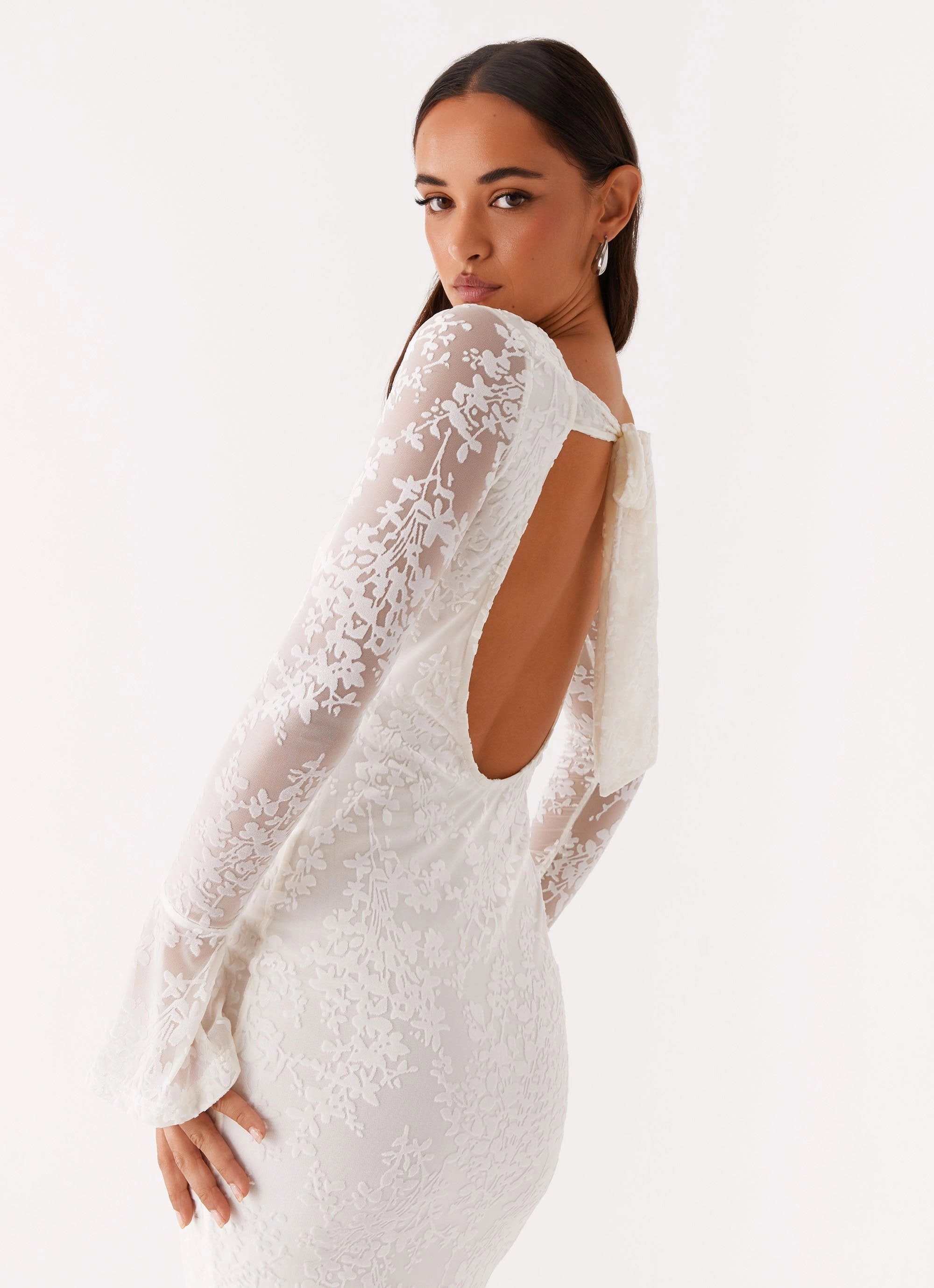 Statement-Print Thriving Maxi Dress - White