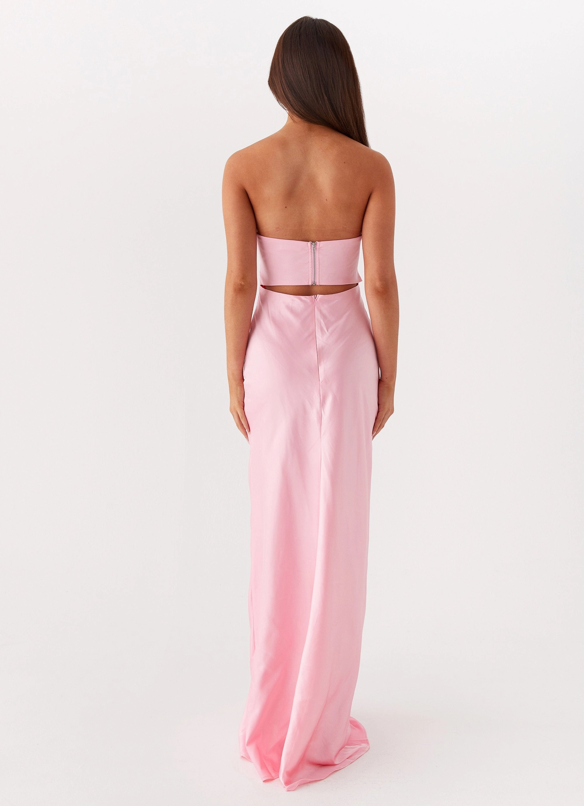 Tianna Strapless Maxi Dress - Pink Calm Fit Velvet-Edge