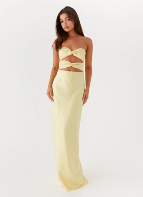Tianna Strapless Maxi Dress - Yellow Quick Look