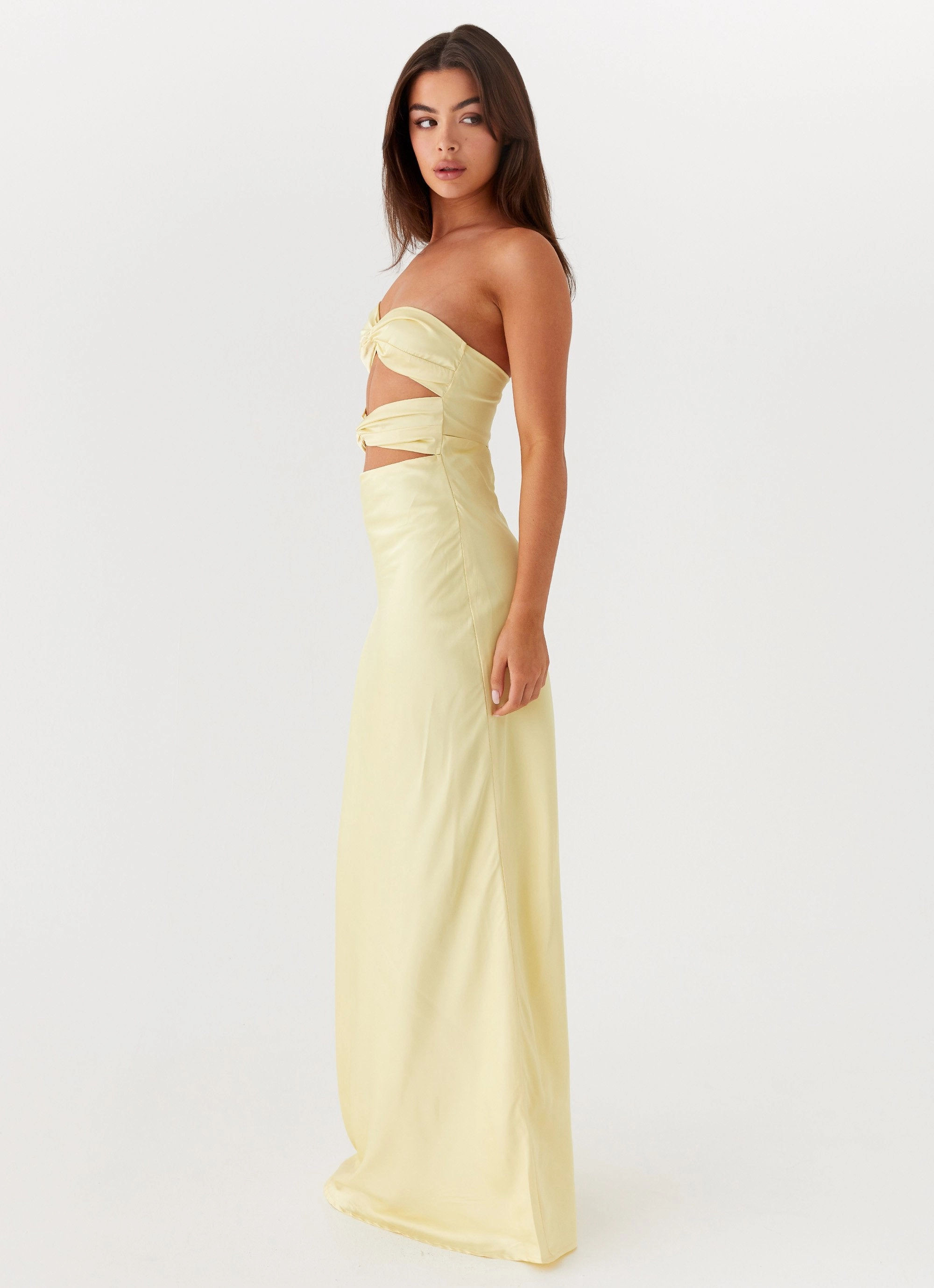 Tianna Strapless Maxi Dress - Yellow Perfect Wear