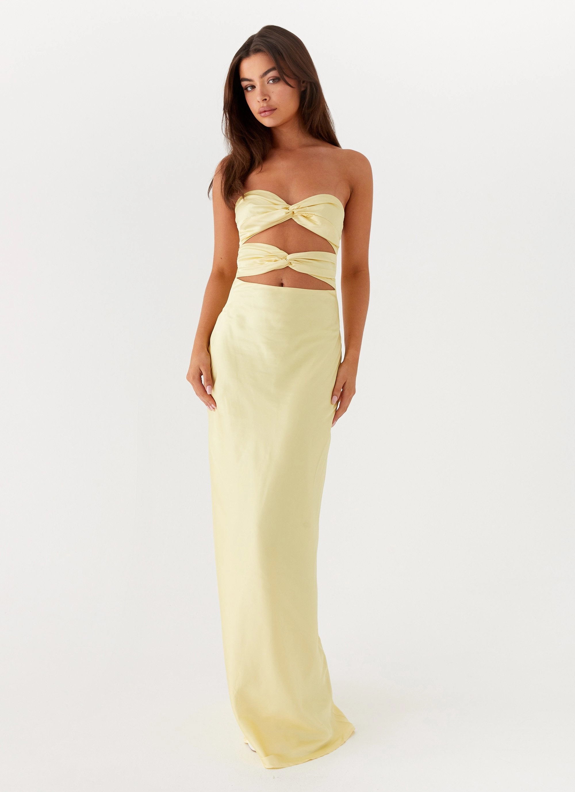 Tianna Strapless Maxi Dress - Yellow Quick Look