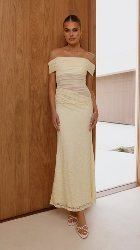 Bold Touch Tiarna Off The Shoulder Maxi Dress - Yellow