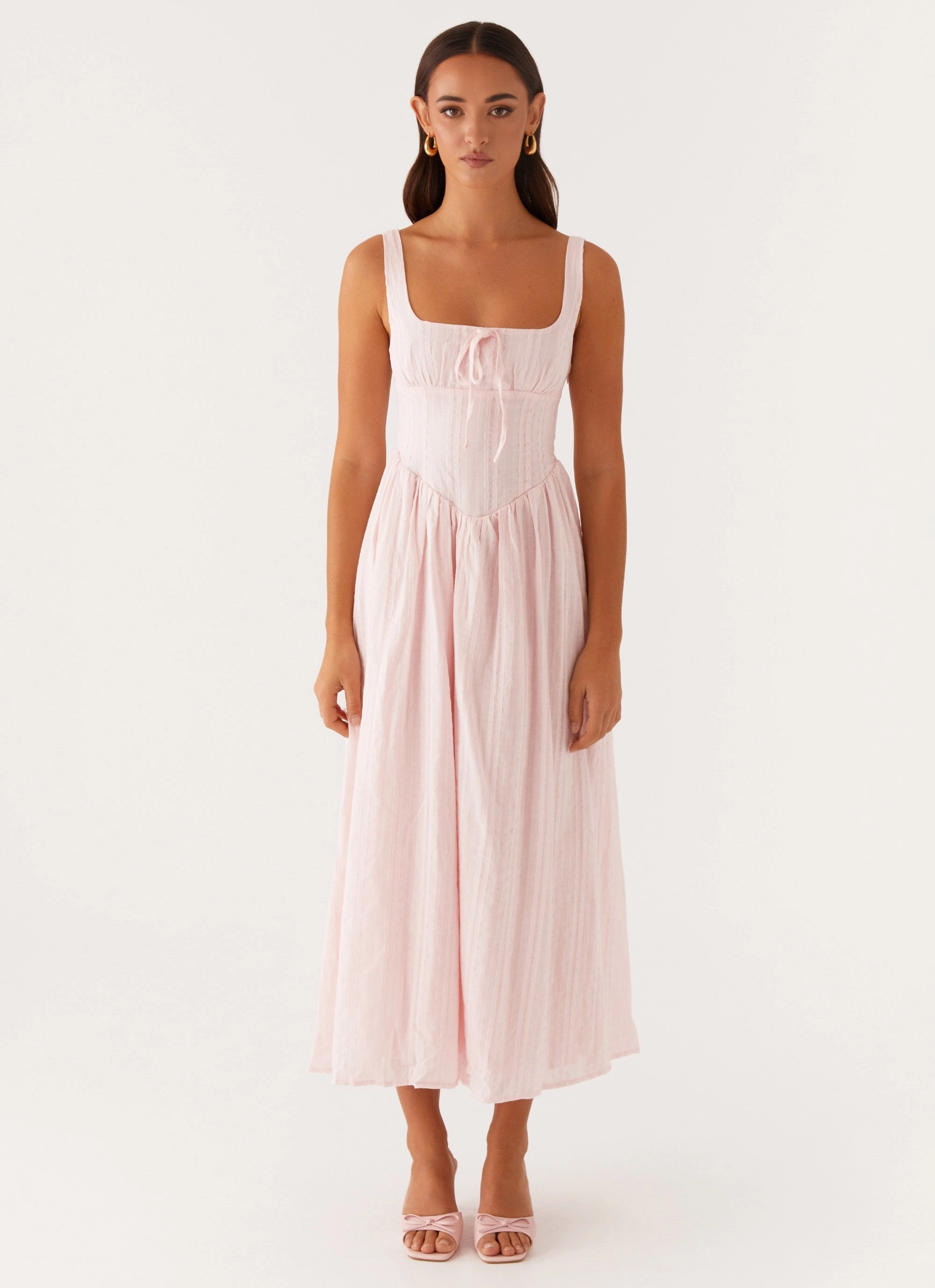 Geometric-pattern Pascuelle Midi Dress - Pink