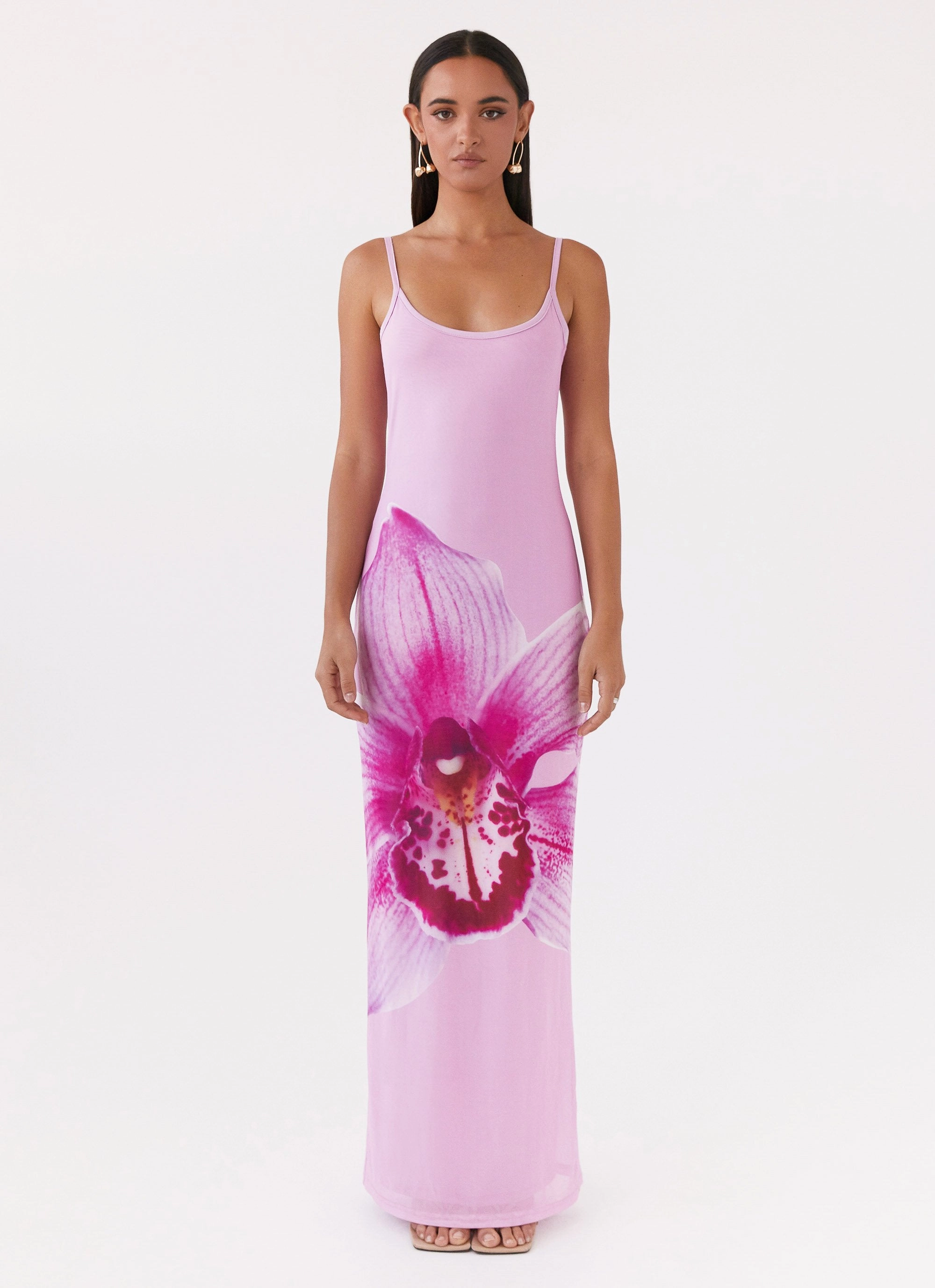 Bad News Mesh Maxi Dress - Pink Magnolia Polished look dress Perfect Style