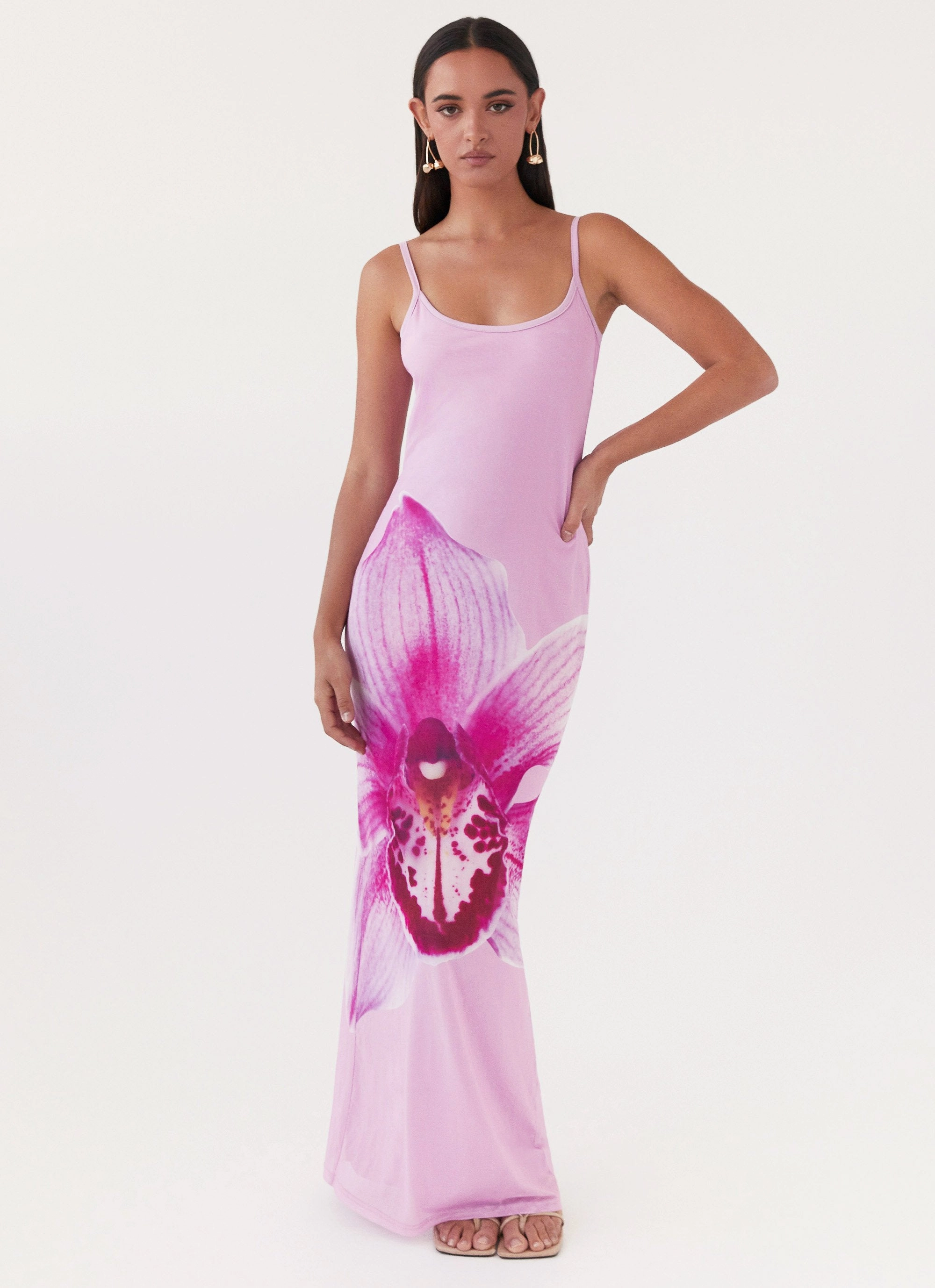 Full Coverage Movement Friendly Bad News Mesh Maxi Dress - Pink Magnolia