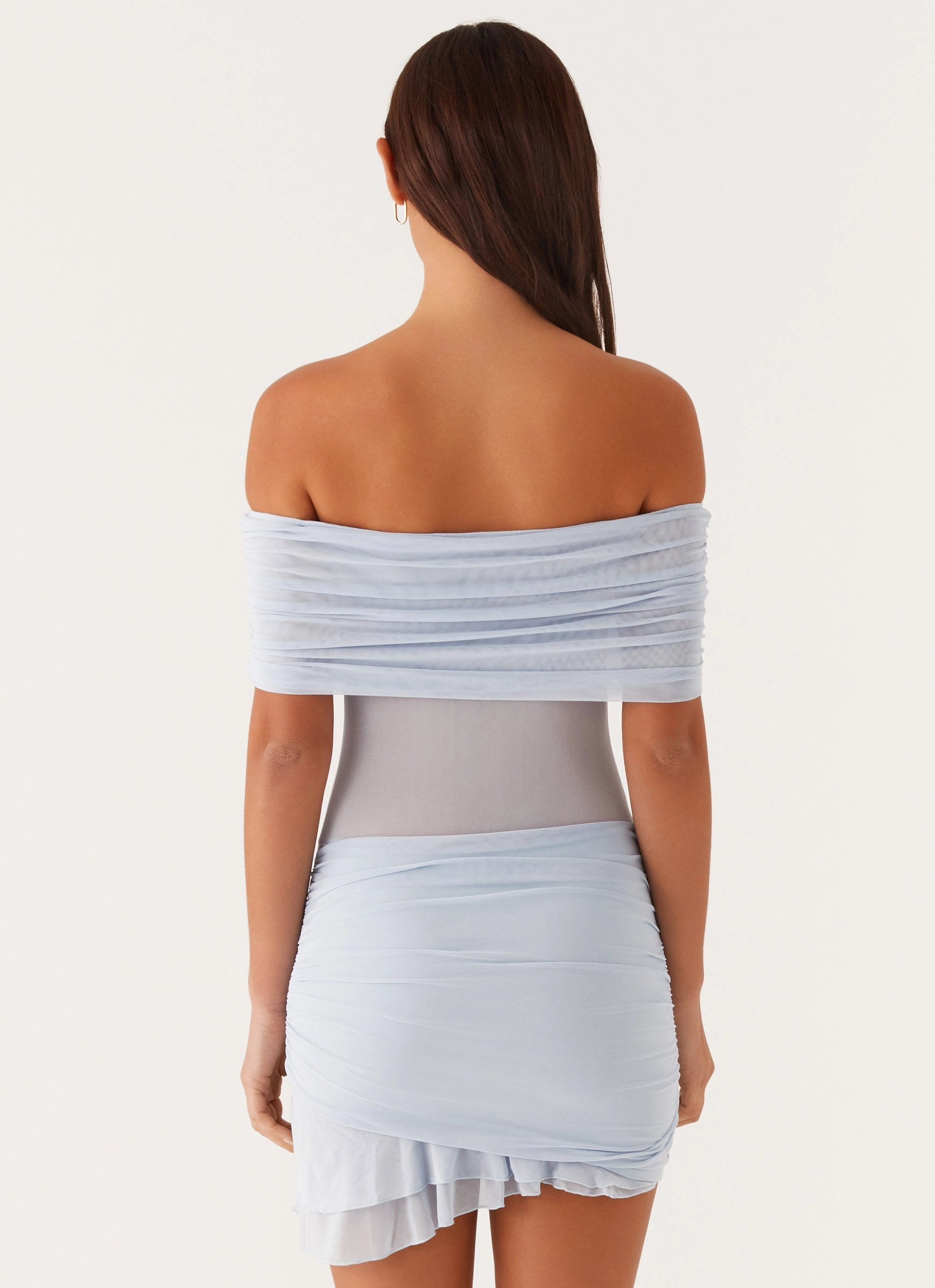 Nelly Off Shoulder Mini Dress - Blue Easy Go Lounge Comfort