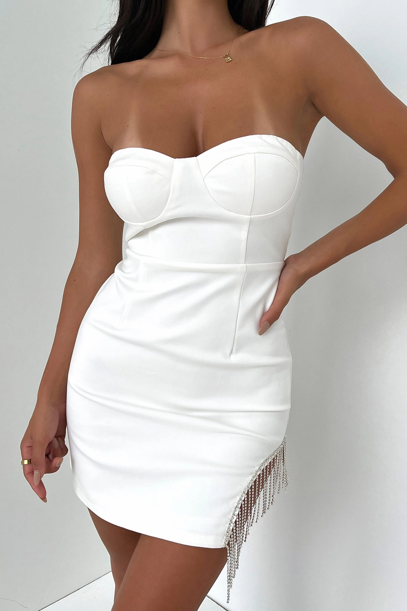 Tonkin Dress - White London Cool Perfectly Tailored
