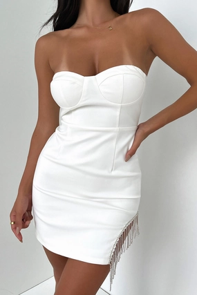 Tonkin Dress - White London Cool Perfectly Tailored