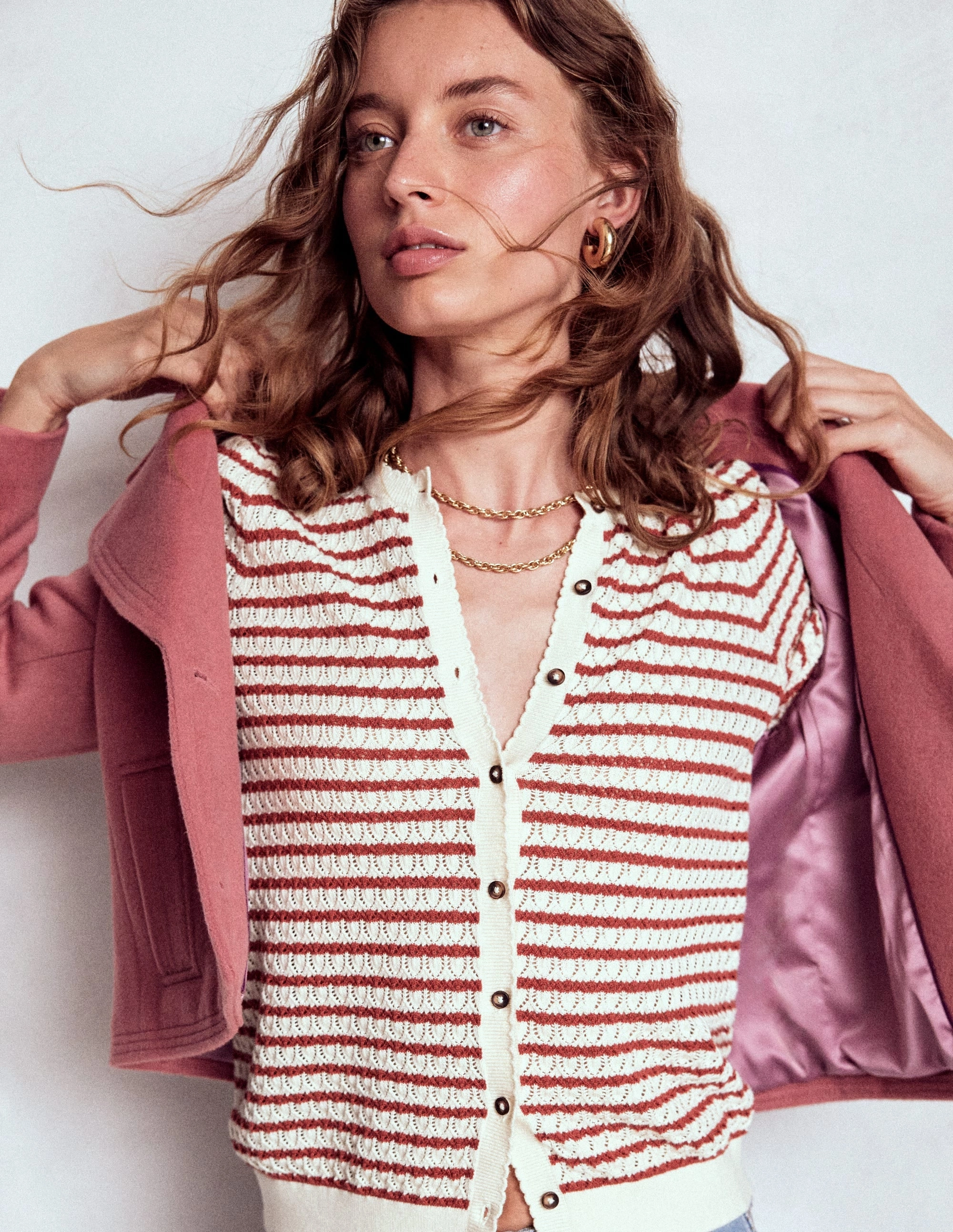 Topstitch Jacket-DUSTY PINK Soft Cover