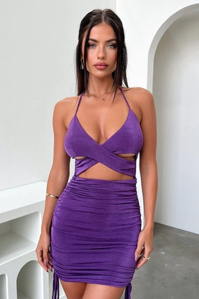 Perfectly Tailored Tori Dress - Purple
